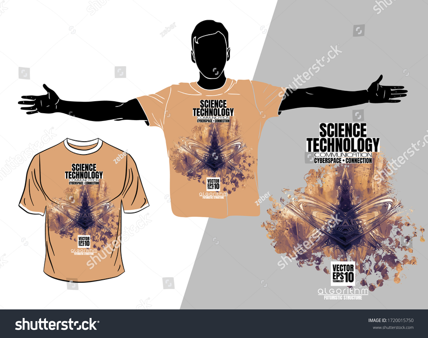 Vector Tshirt Design Abstract Technology Concept Stock Vector Royalty