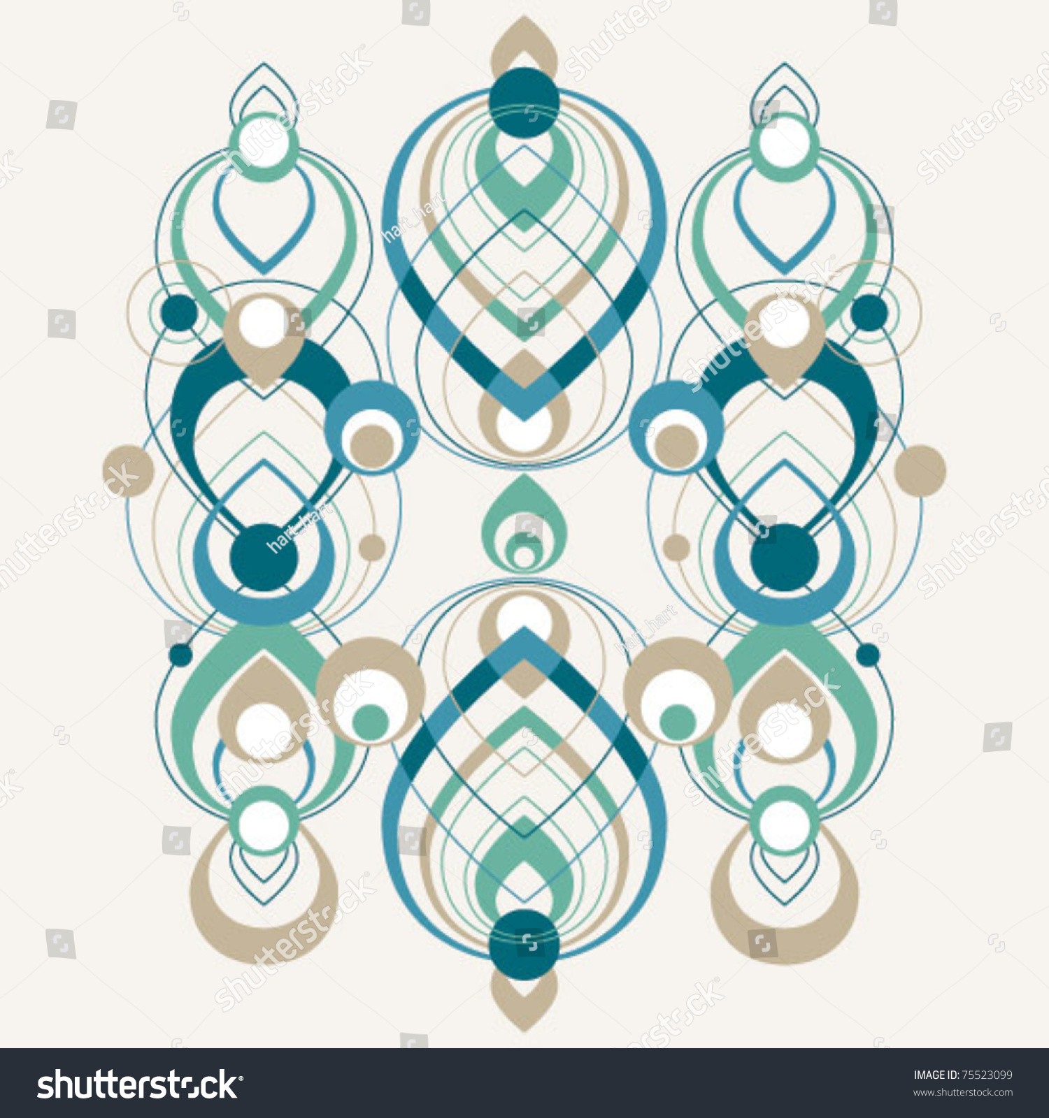 Vector Teardrop Shape Decorative Pattern Blue 75523099 Shutterstock