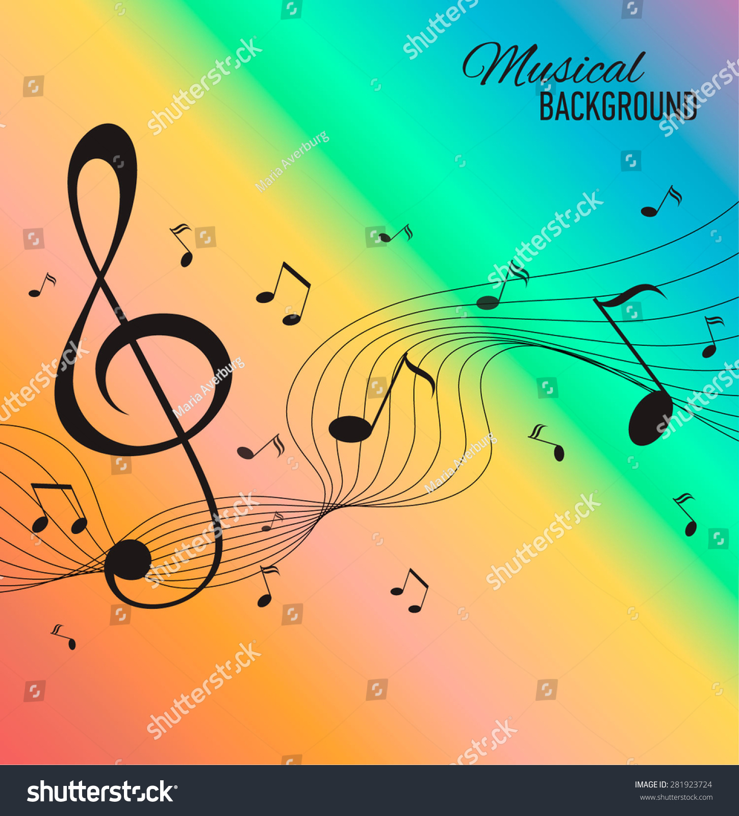 Vector Textured Background Music Notes Key Stock Vector Royalty Free