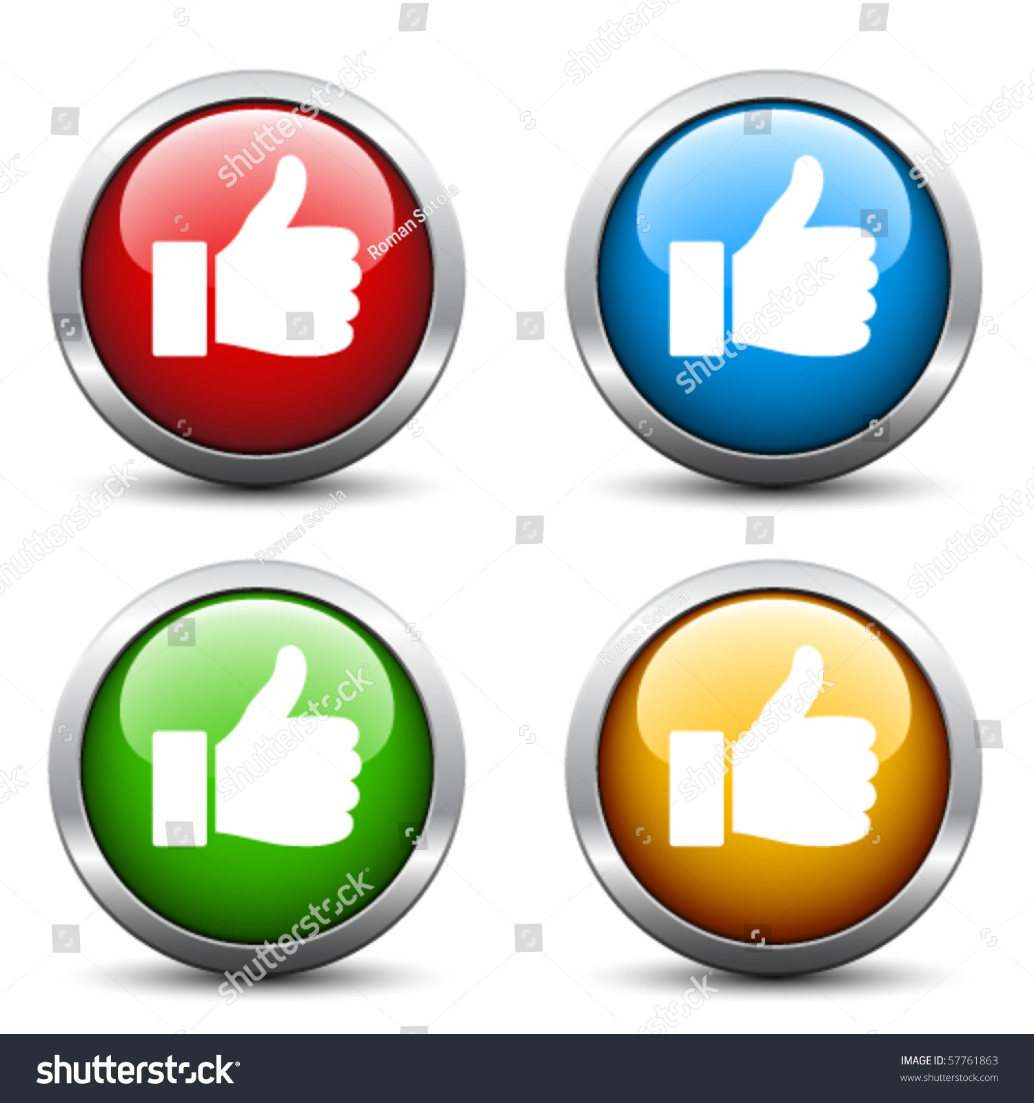 Vector Thumb Buttons Stock Vector Royalty Free 57761863