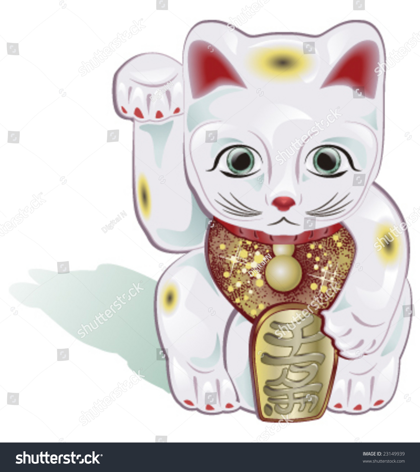 Vector Traditional Chinese Cat Of Luck. Some Believe It Attracts Good
