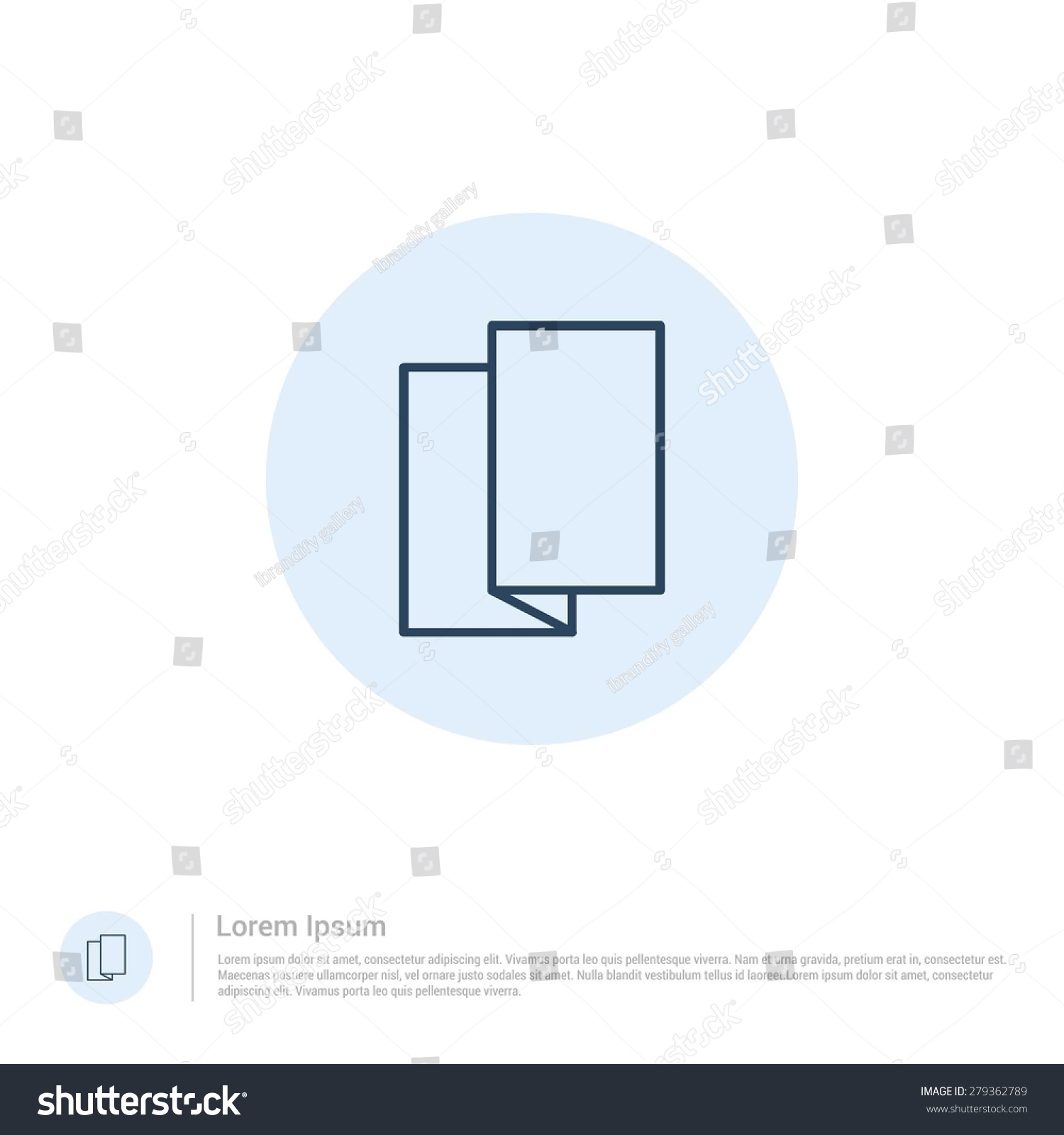 Vector Tri Fold Brochure Flyer Icon Thin Line For Web And Mobile Modern Minimalistic Flat