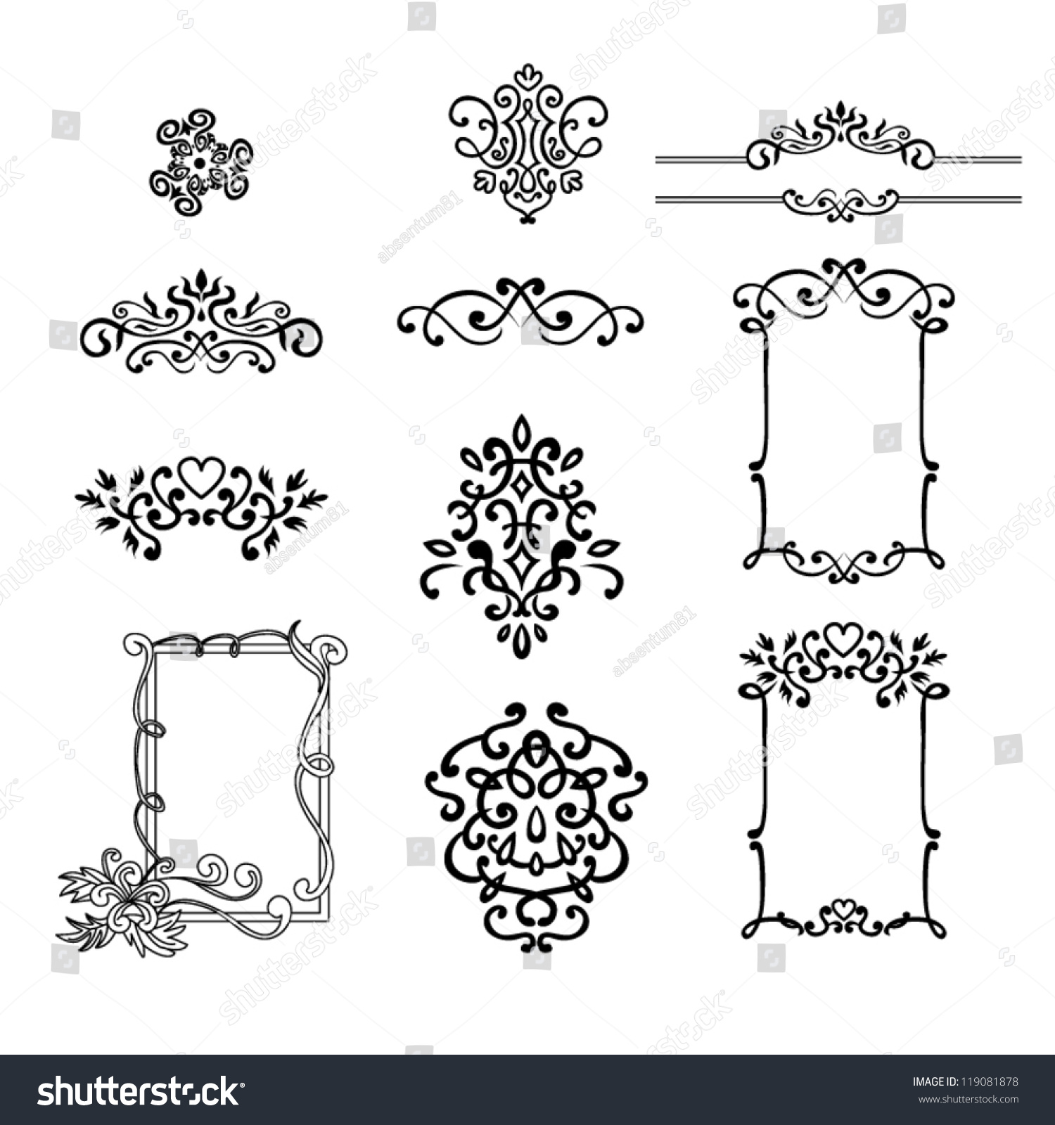 Vector Vintage Border Frames Shutterstock