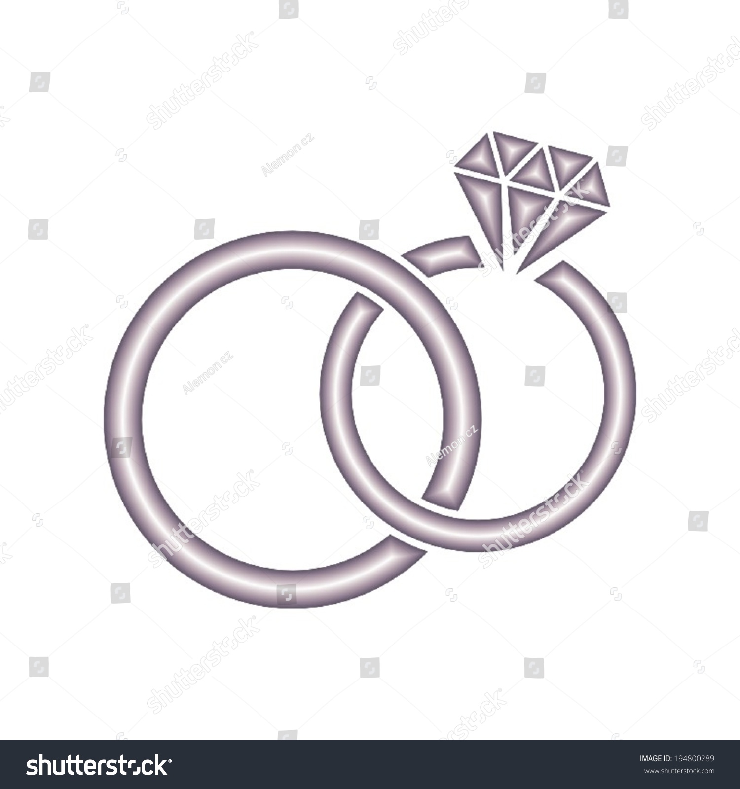 Vector Wedding Rings Icon On White Background - 194800289 : Shutterstock