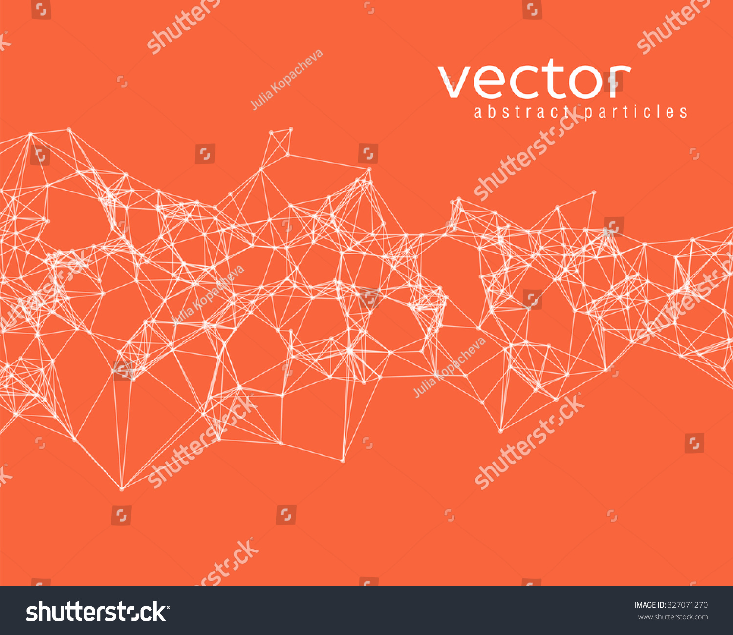 Vector White Abstract Particles On Orange Background - 327071270