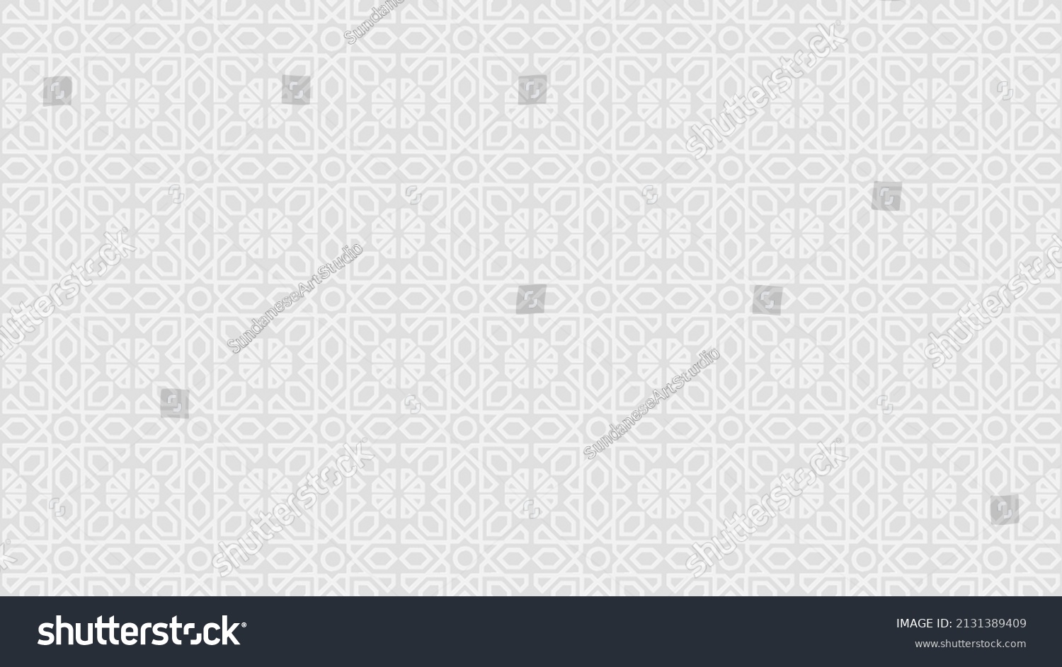 Vector White Islamic Horizontal Background Seamless Stock Vector