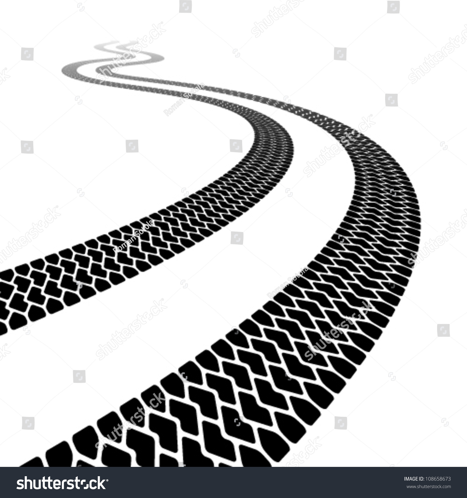 Vector Winding Trace Terrain Tyres Stock Vector 108658673 - Shutterstock