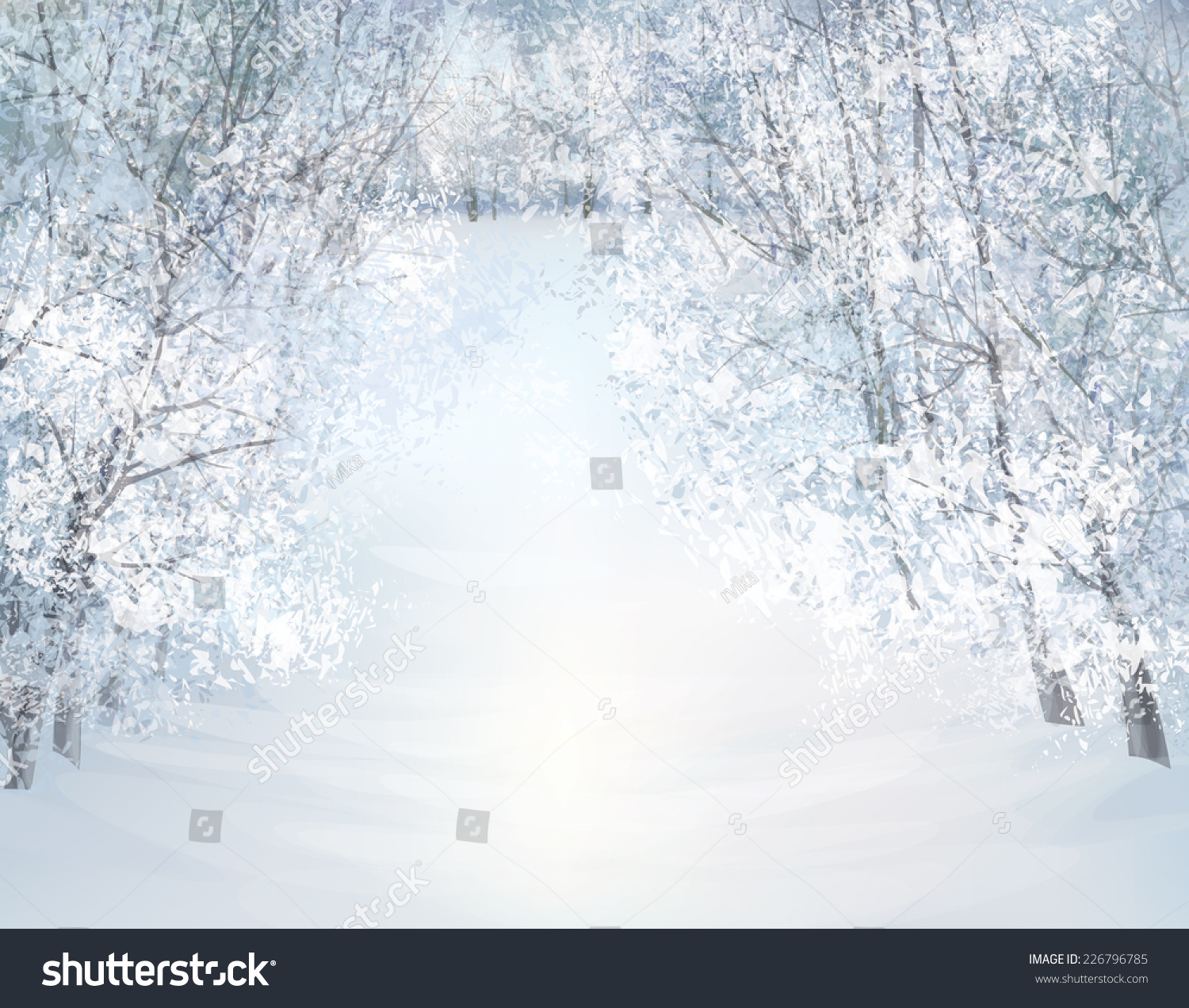 Vector Winter Snow Landscape. - 226796785 : Shutterstock