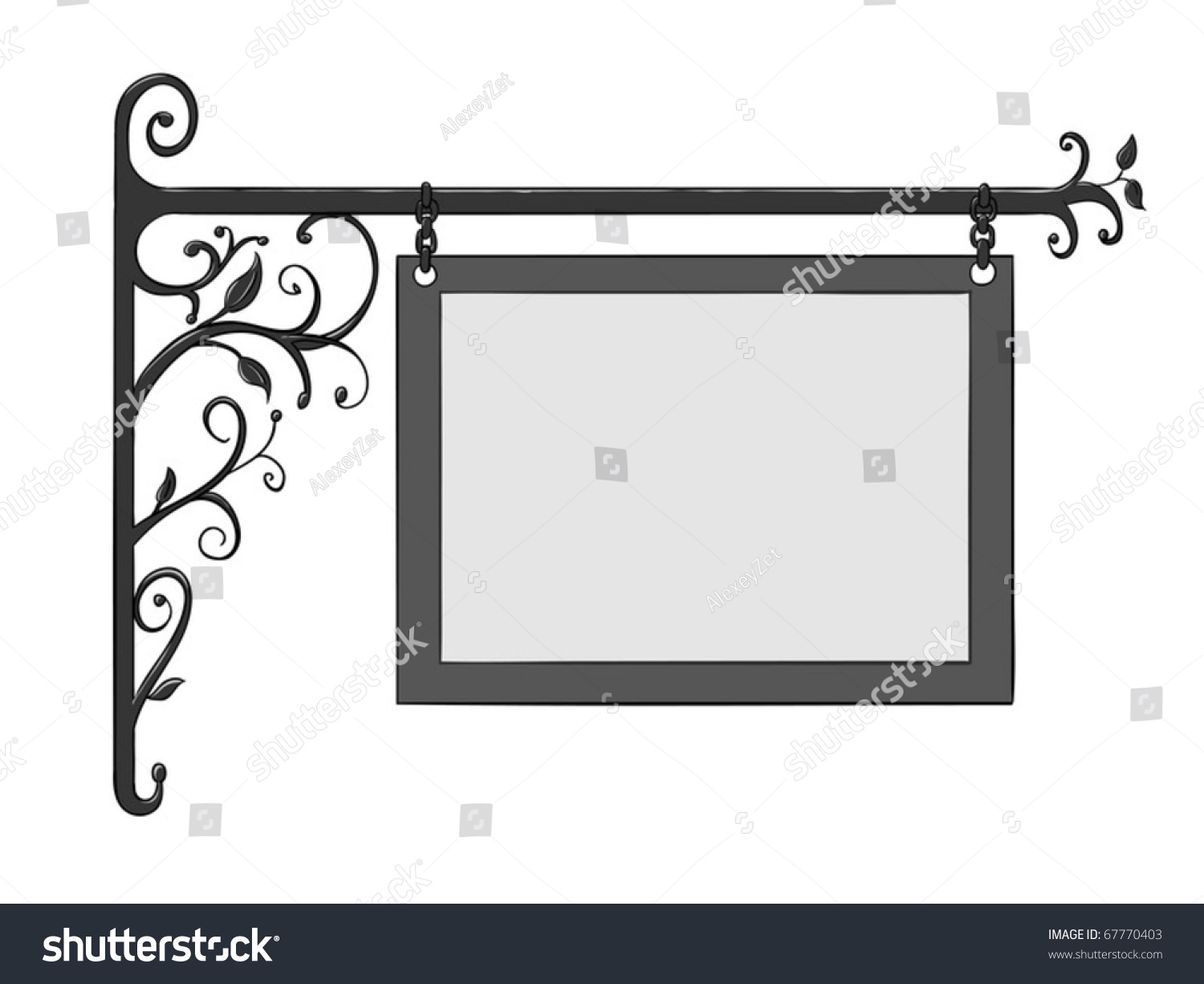 Vector Wrought Iron Signs For Old-Fashioned Design - 67770403