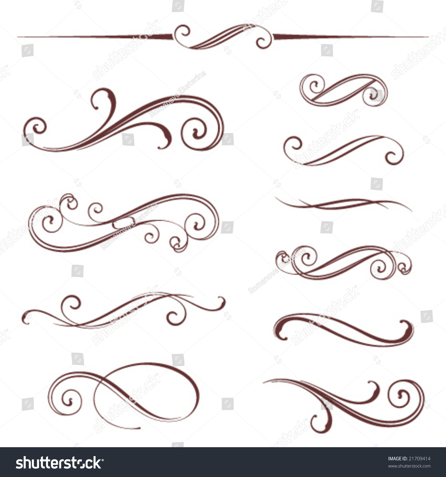 Vectorized Scroll Design. Elements Can Be Ungrouped For Easy Editing 