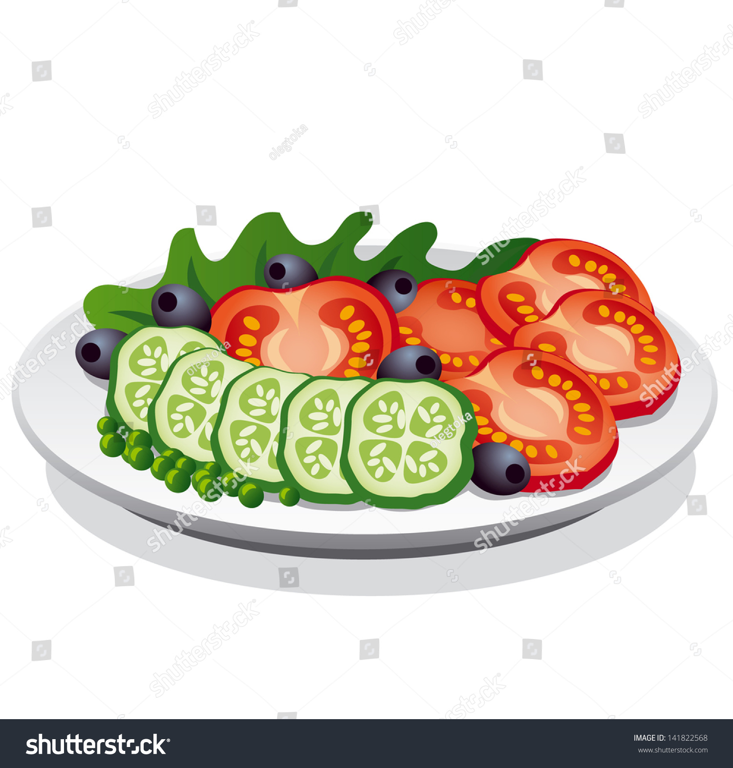 Vegetable Salad Stock Vector Illustration 141822568 : Shutterstock