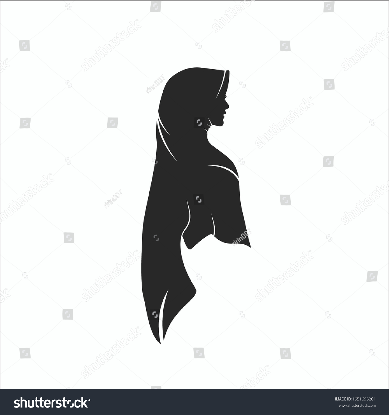 Veiled Woman Silhouette Vector Design Stock Vector Royalty Free