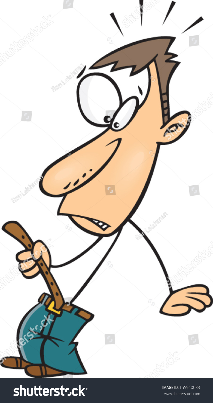 Very Skinny Cartoon Man Stock Vector 155910083 - Shutterstock