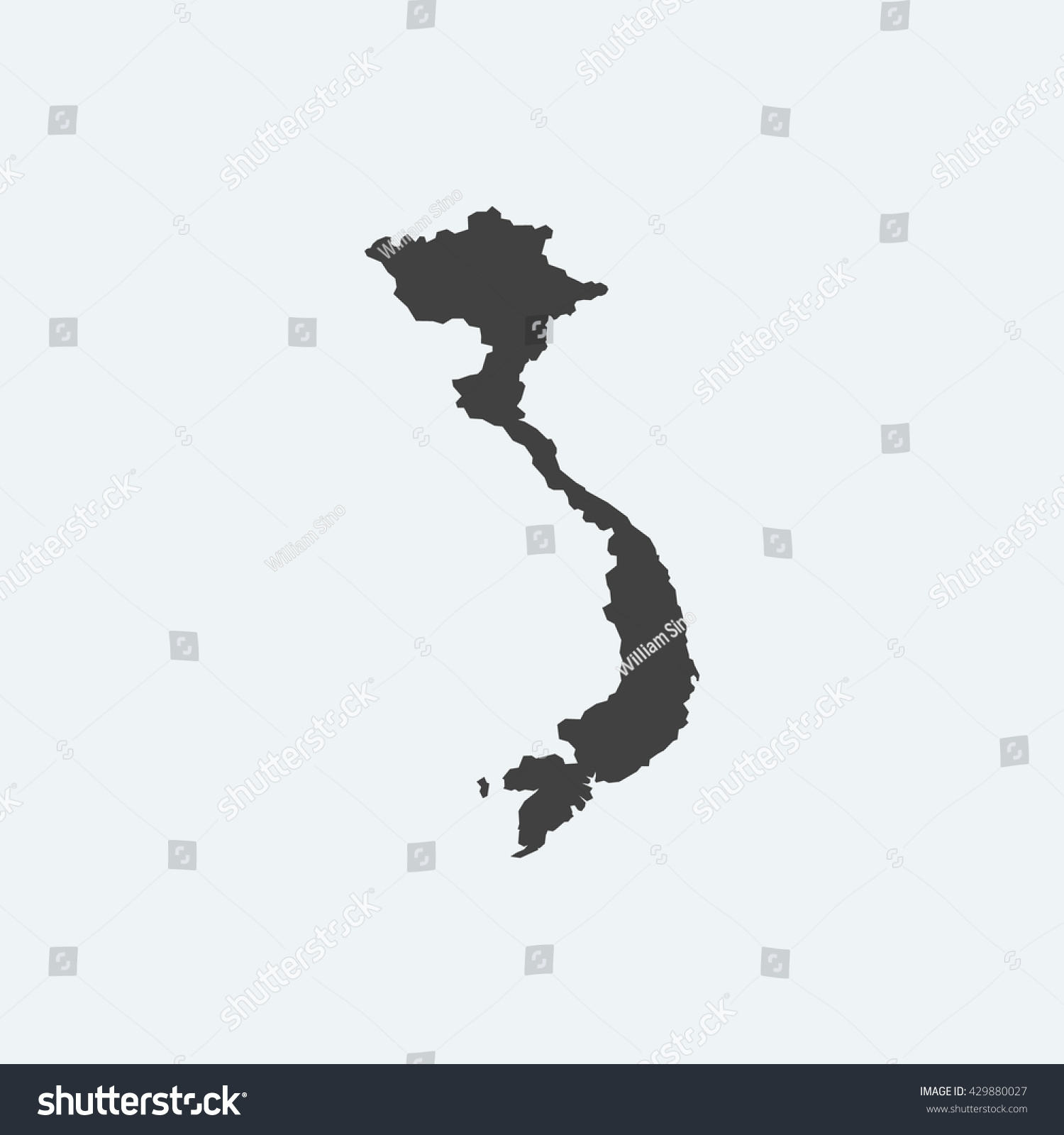 Vietnam Map Stock Vector Royalty Free 429880027 Shutterstock