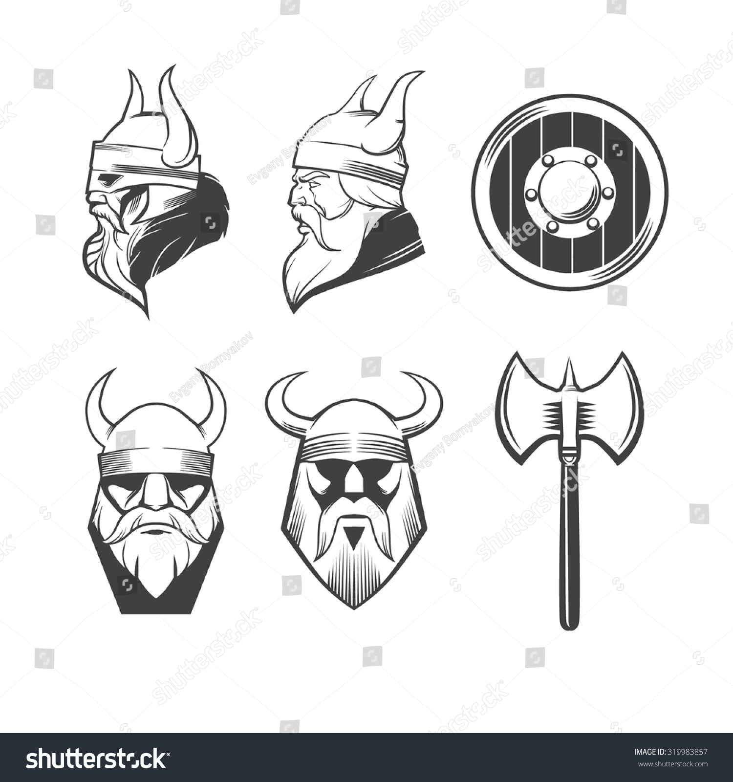 Viking Head Shield Ax Viking Weapons Stock Vector 319983857 Shutterstock