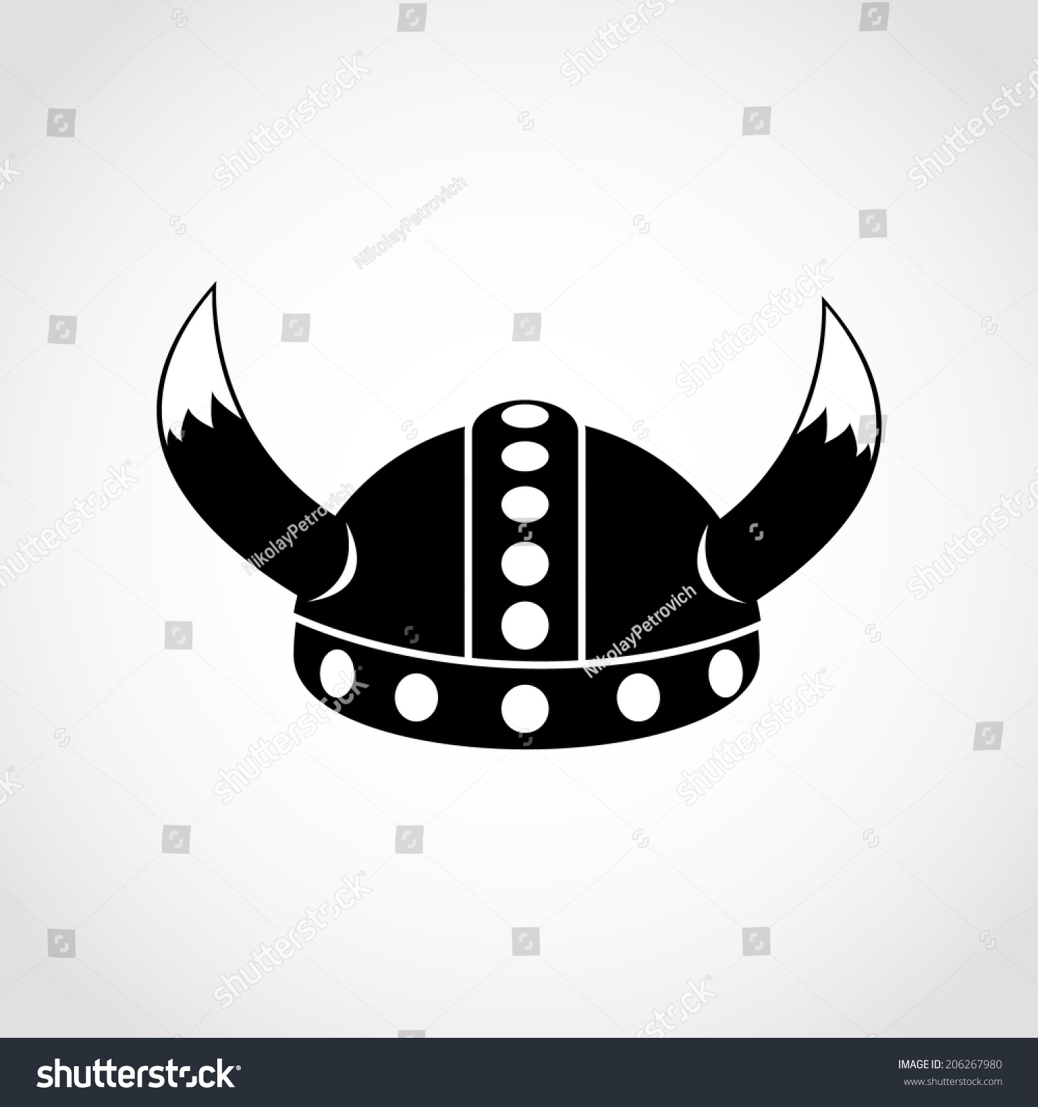 Viking Helmet Icon Isolated On White Background Stock Vector