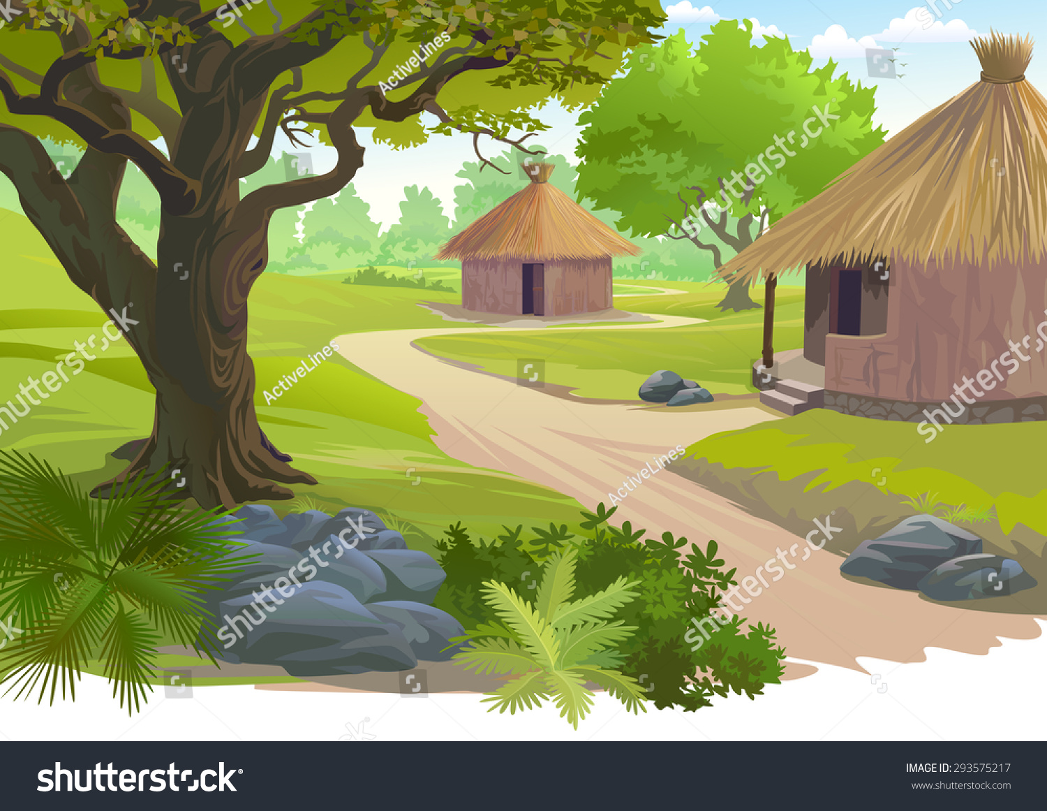 clipart of village life - photo #16