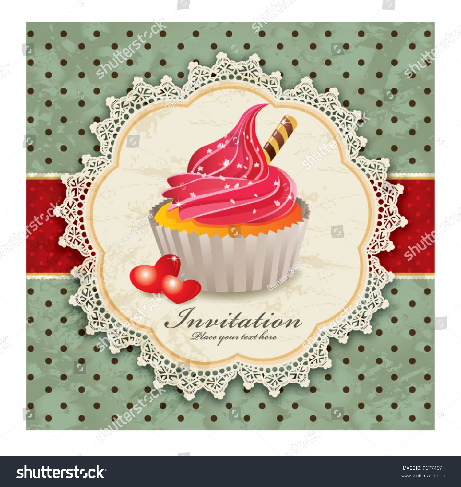 Vintage Background With Cupcake (Y) Stock Vector ...
