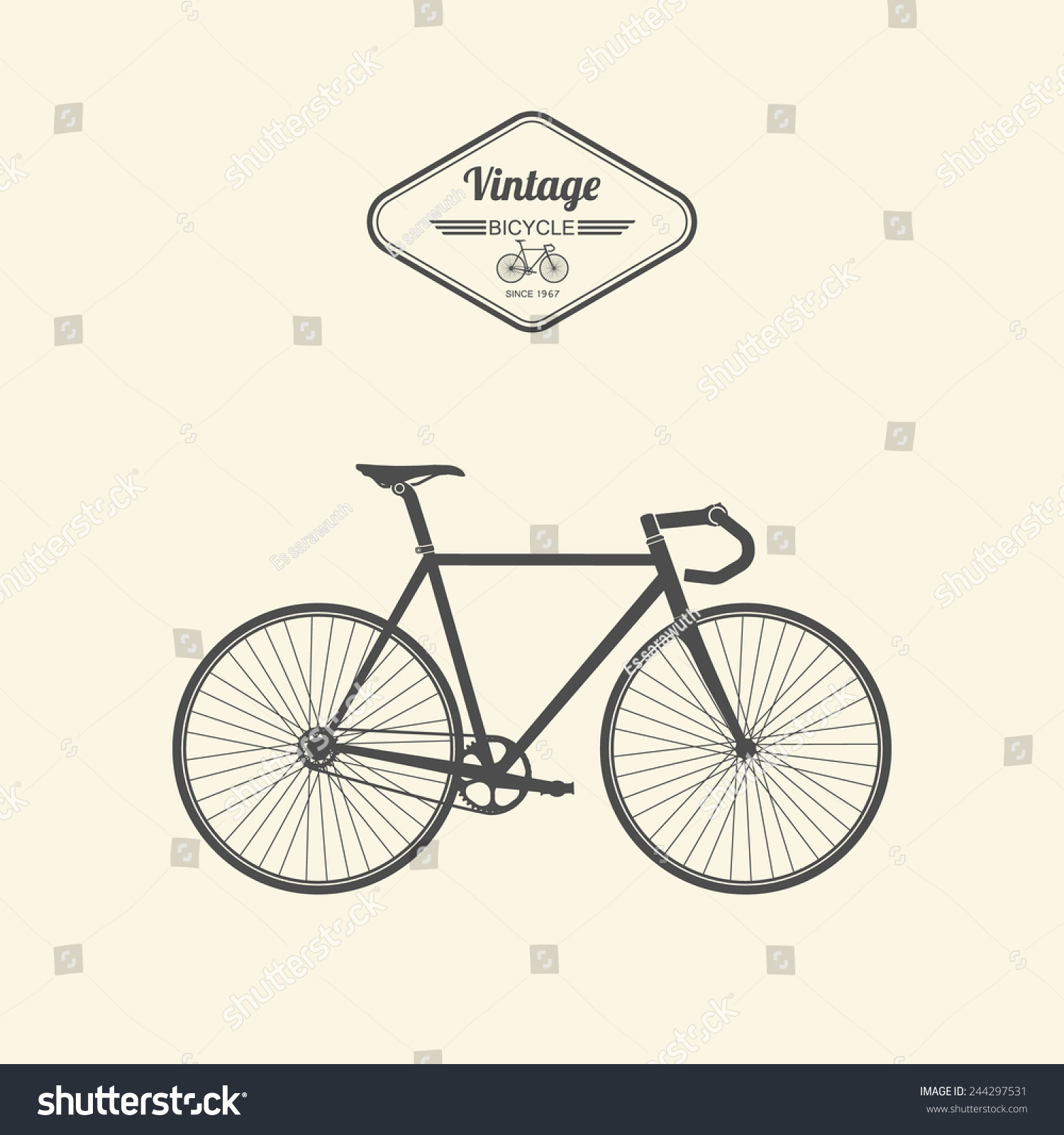 Vintage Bicycle.Vector - 244297531 : Shutterstock