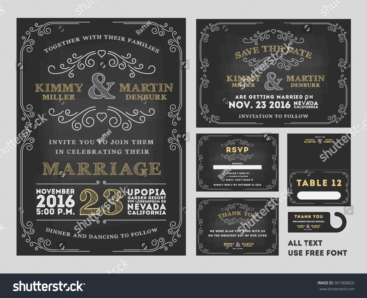 Stock vector vintage wedding invitations 2