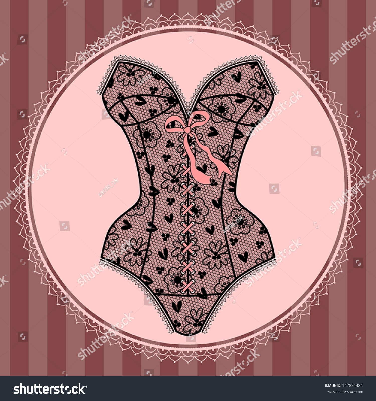 Vintage Corset Ilustración vectorial en stock 142884484 Shutterstock