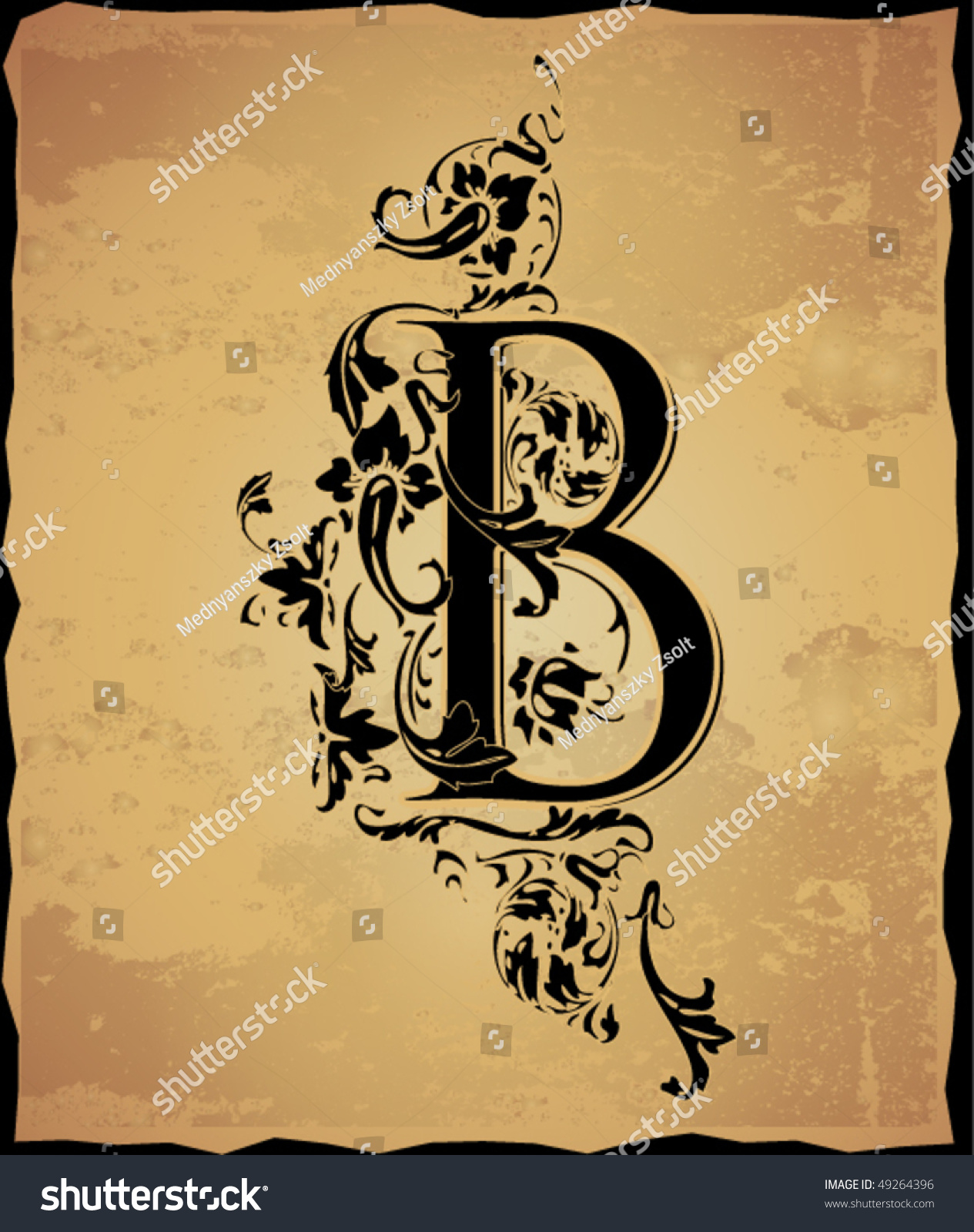 Vintage Initials Letter B Stock Vector Illustration 49264396 : Shutterstock