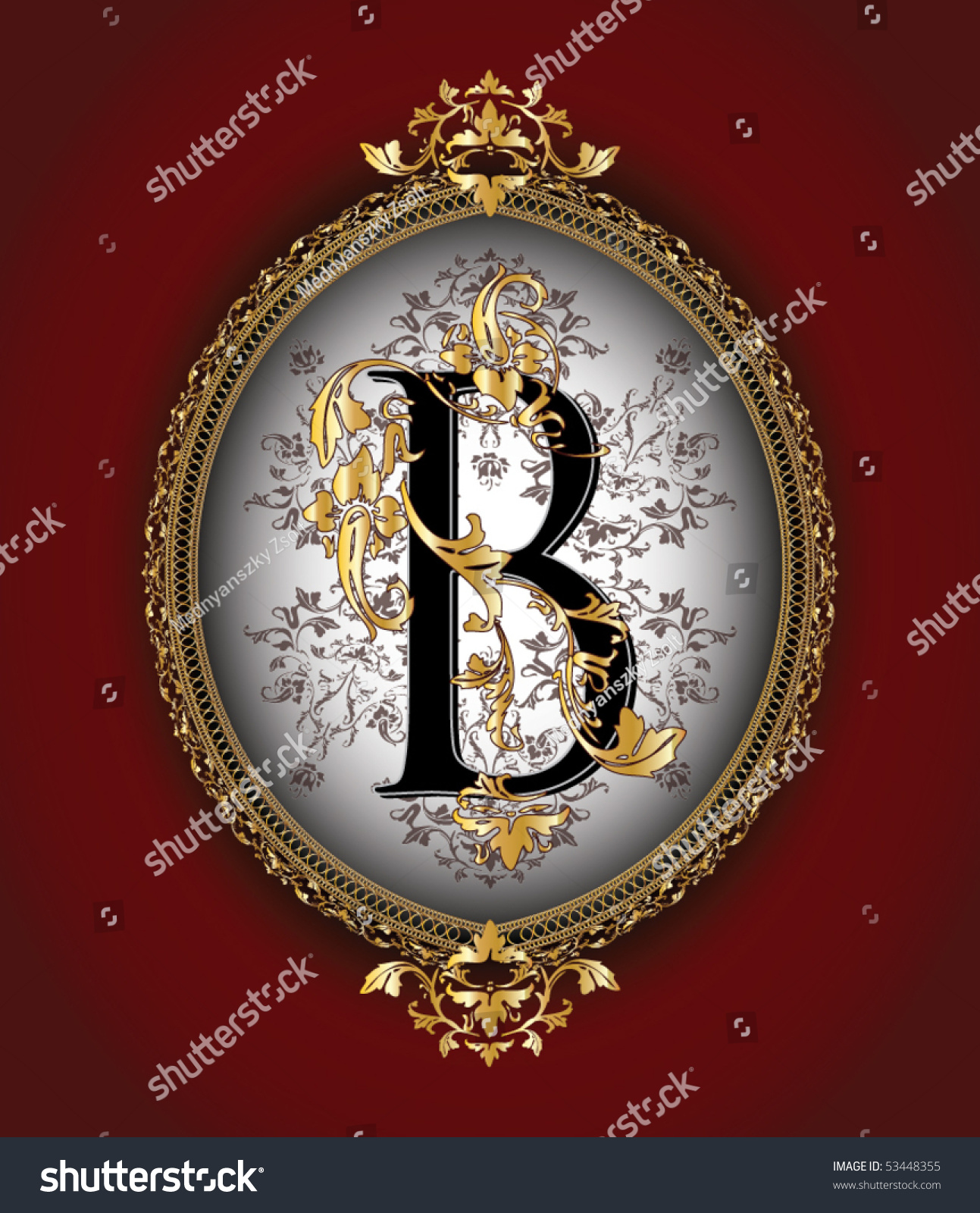 Vintage Initials Letter B Stock Vector Illustration 53448355 : Shutterstock