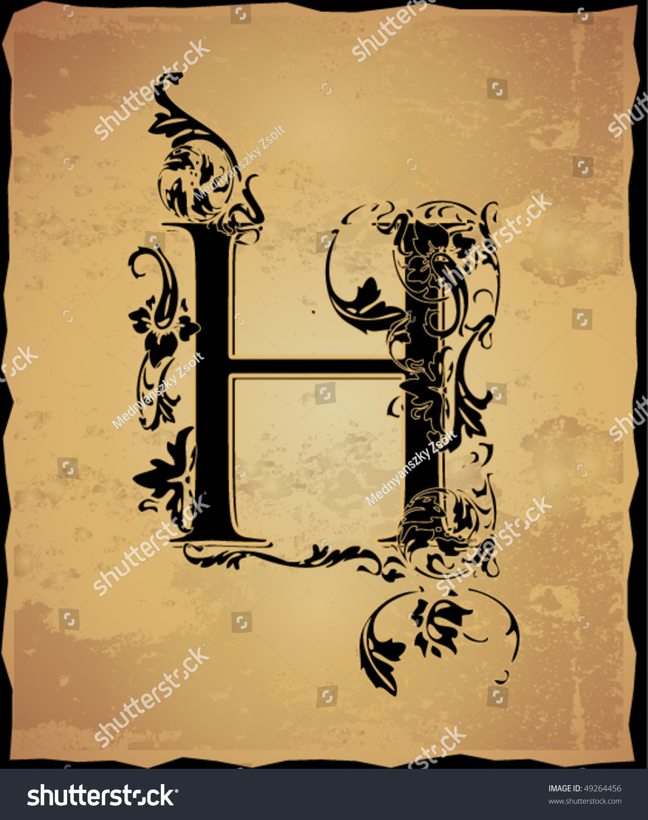 Vintage Initials Letter H Stock Vector Shutterstock