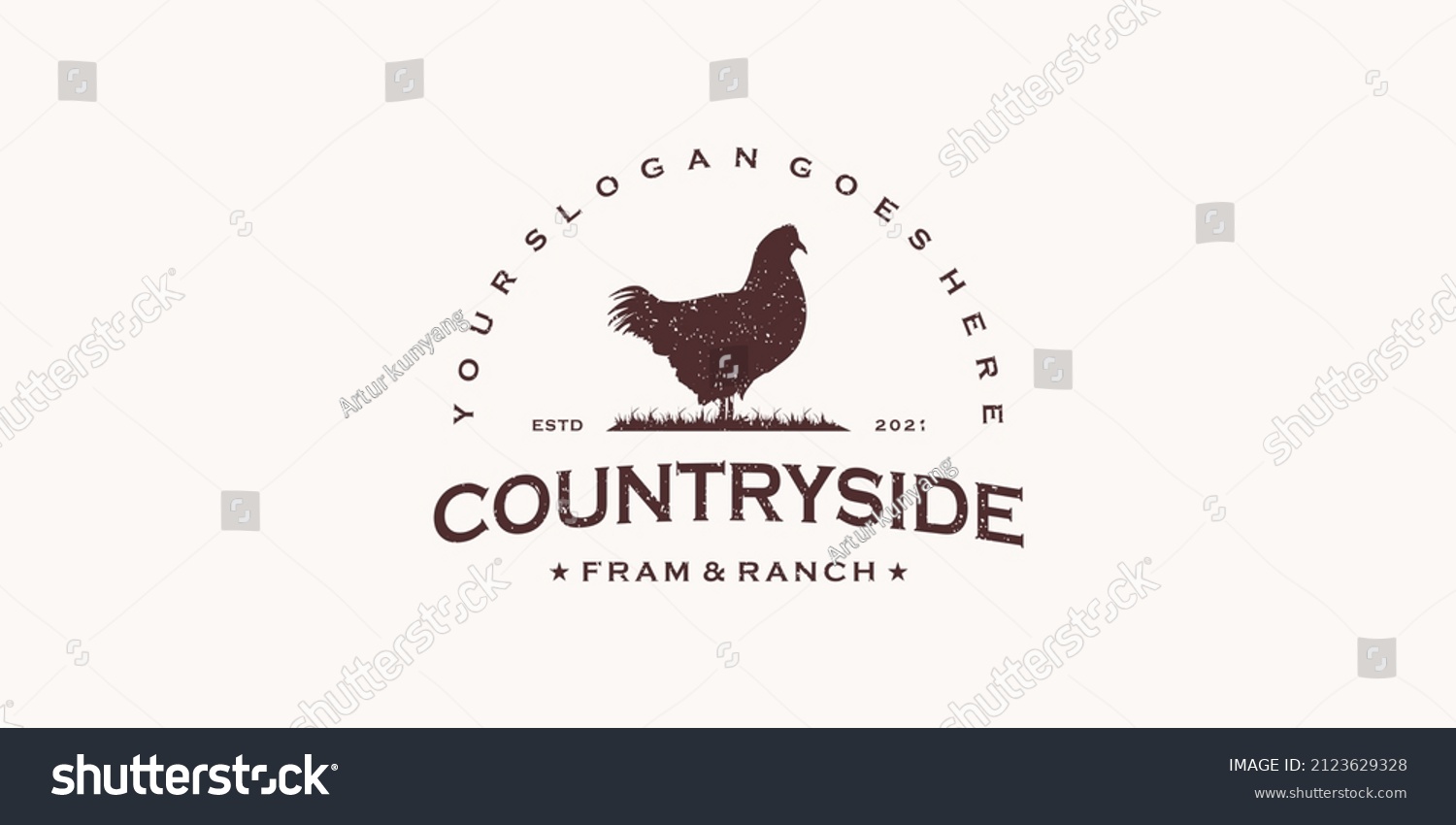 Vintage Logo Farm Ranch Logo Reference Stock Vector Royalty Free