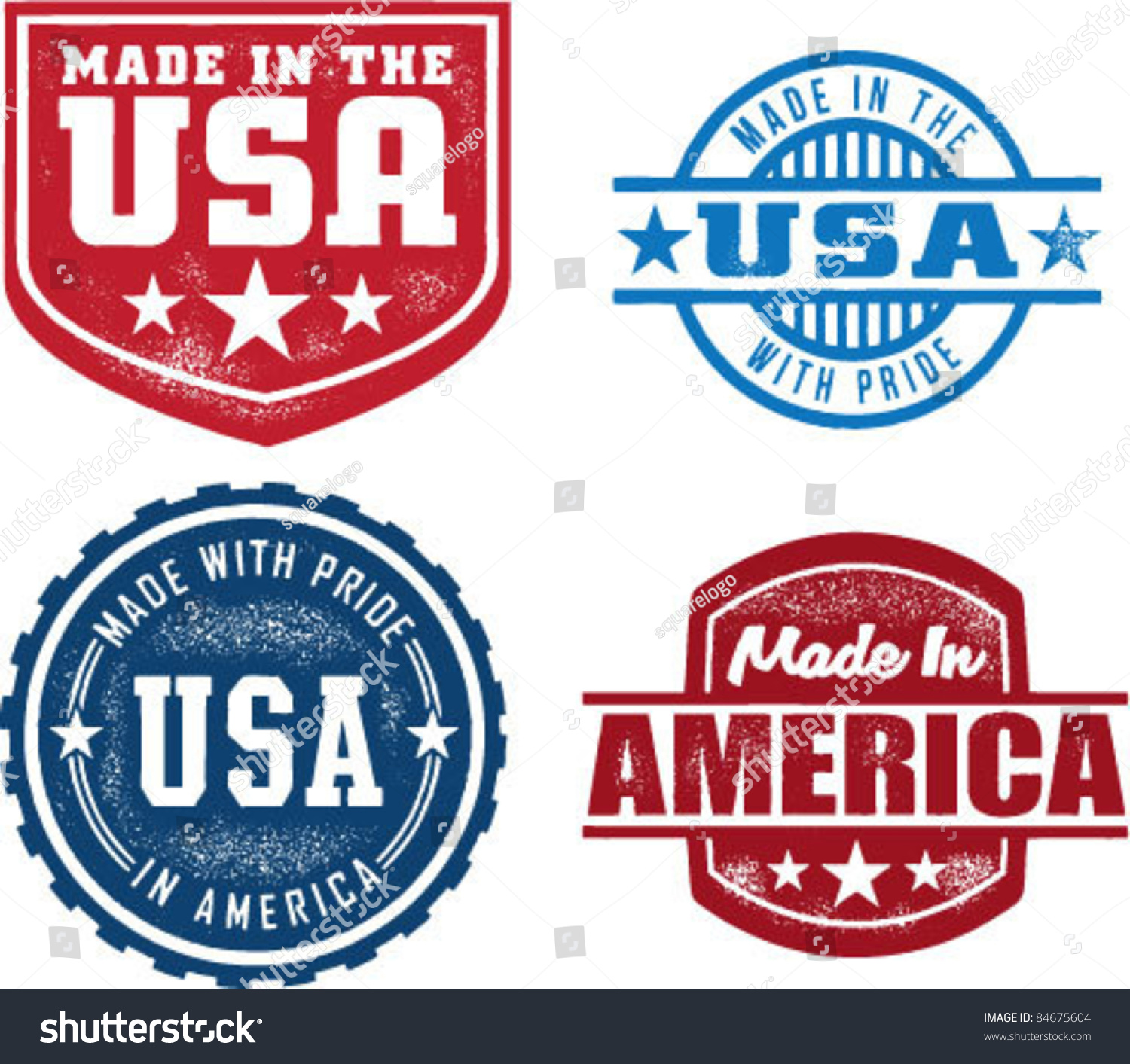 Vintage Made In Usa Stamps Stock Vector Illustration 84675604 ...