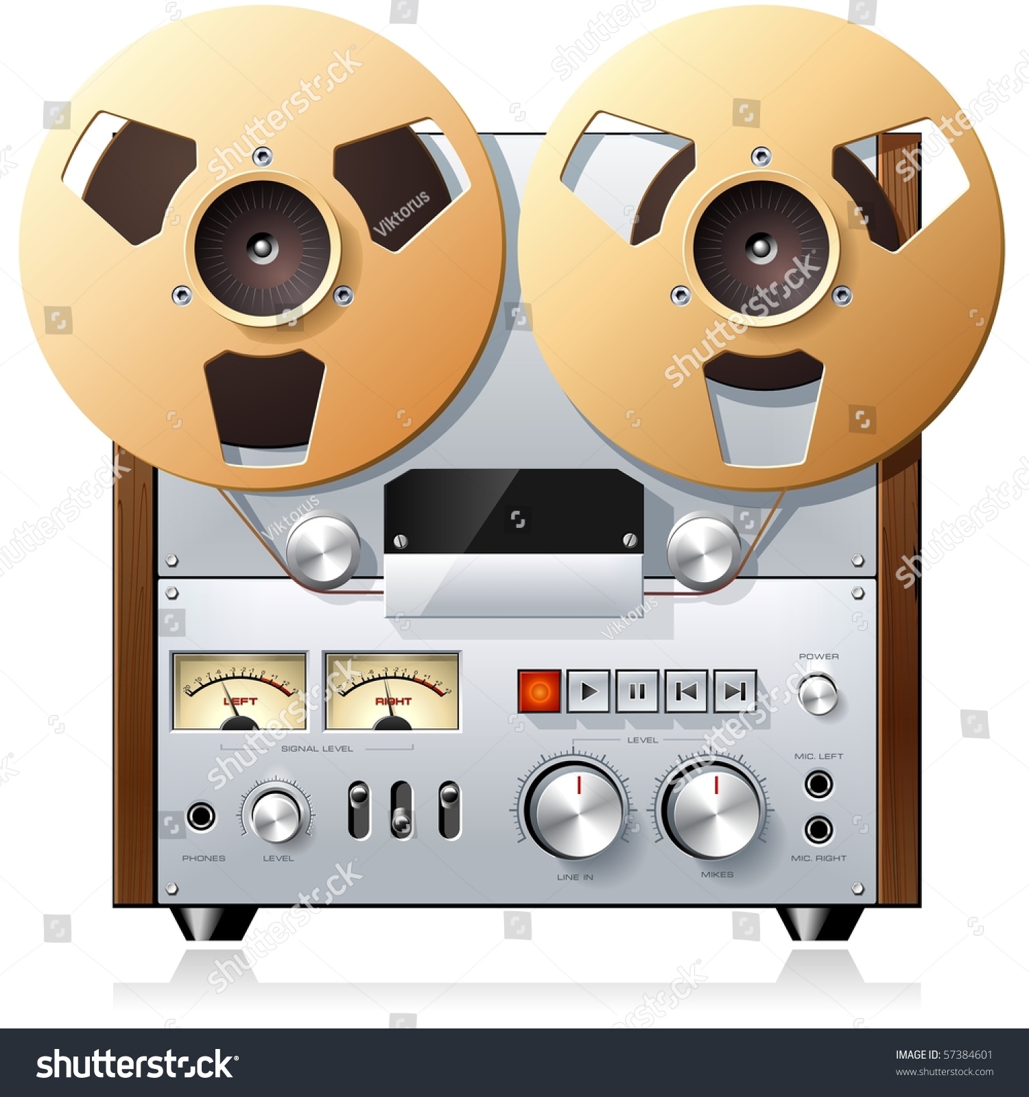 Vintage Reel To Reel Tape Recorder Deck Stock Vector Illustration 57384601 Shutterstock 7426