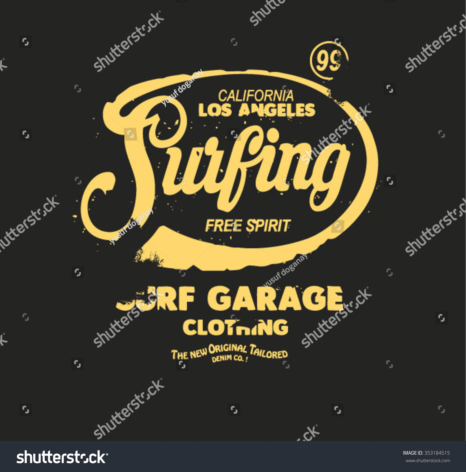 Vintage Surfing Type Logo 2 Stock Vector 353184515 : Shutterstock