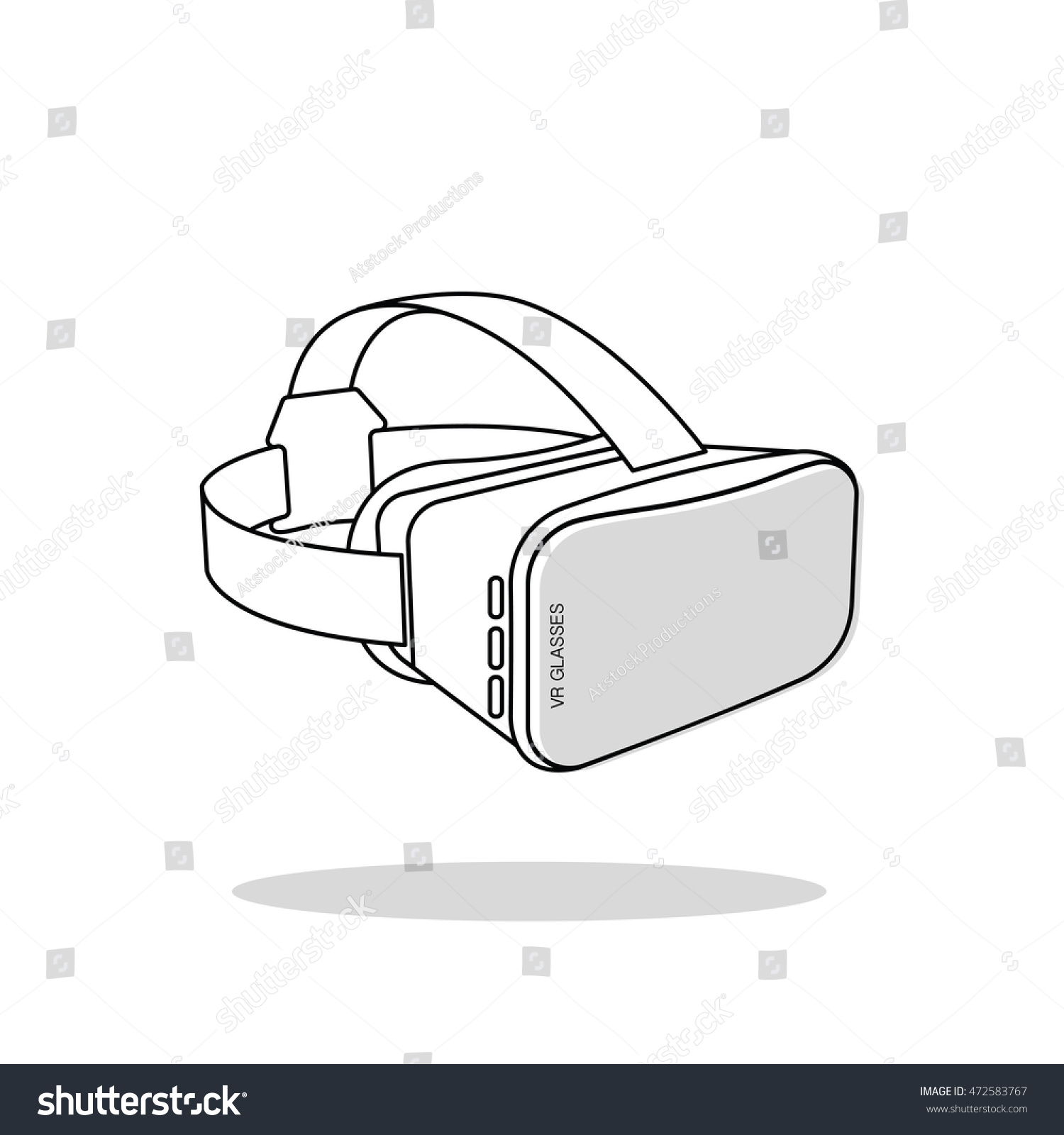 Virtual Reality Or Vr Glasses Outline Stock Vector 472583767 Shutterstock