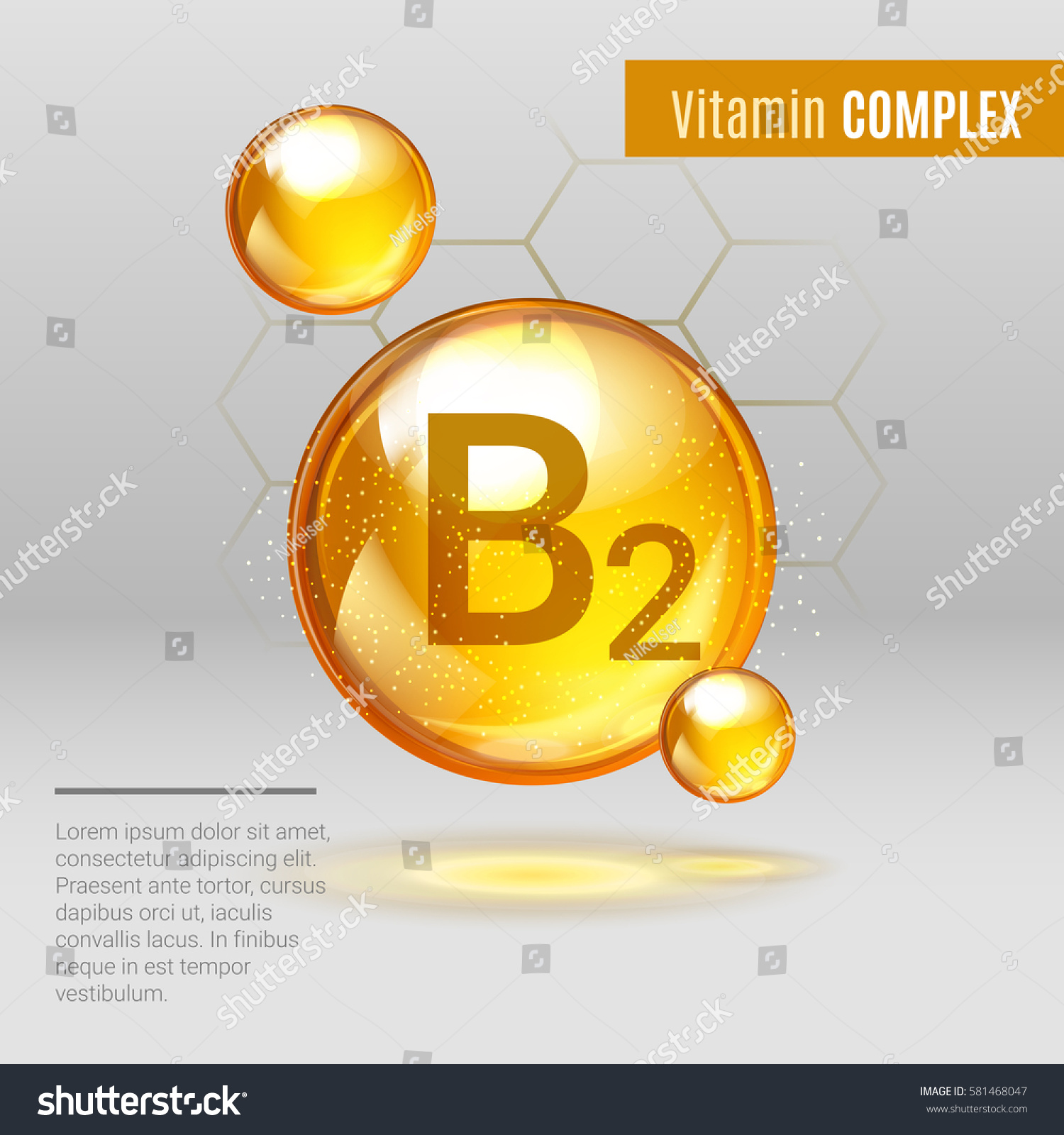 Vitamin B 2 Gold Shining Pill 스톡 벡터 로열티 프리 581468047 Shutterstock