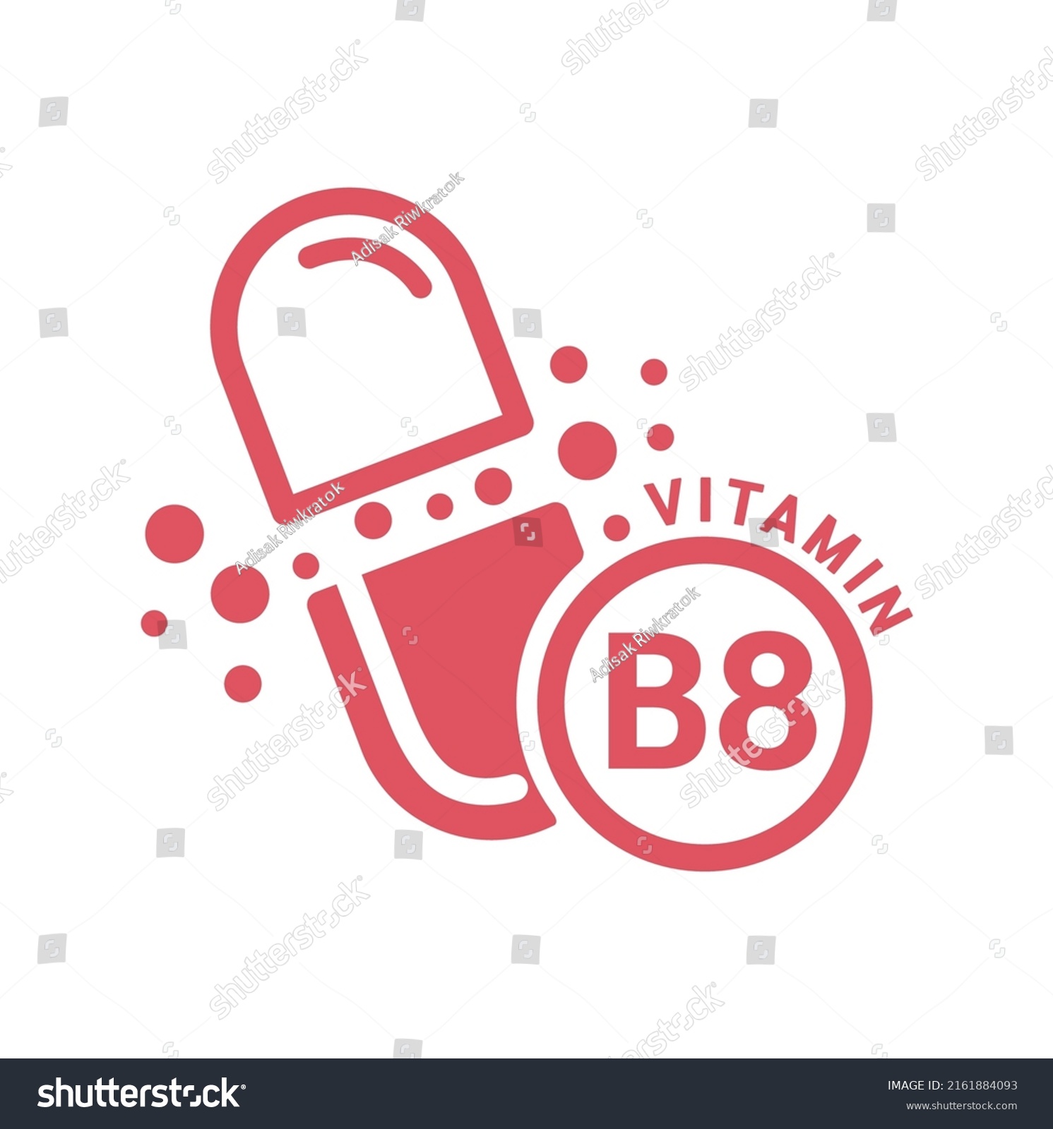 Vitamin B Icon Brown Capsule Form Stock Vector Royalty Free