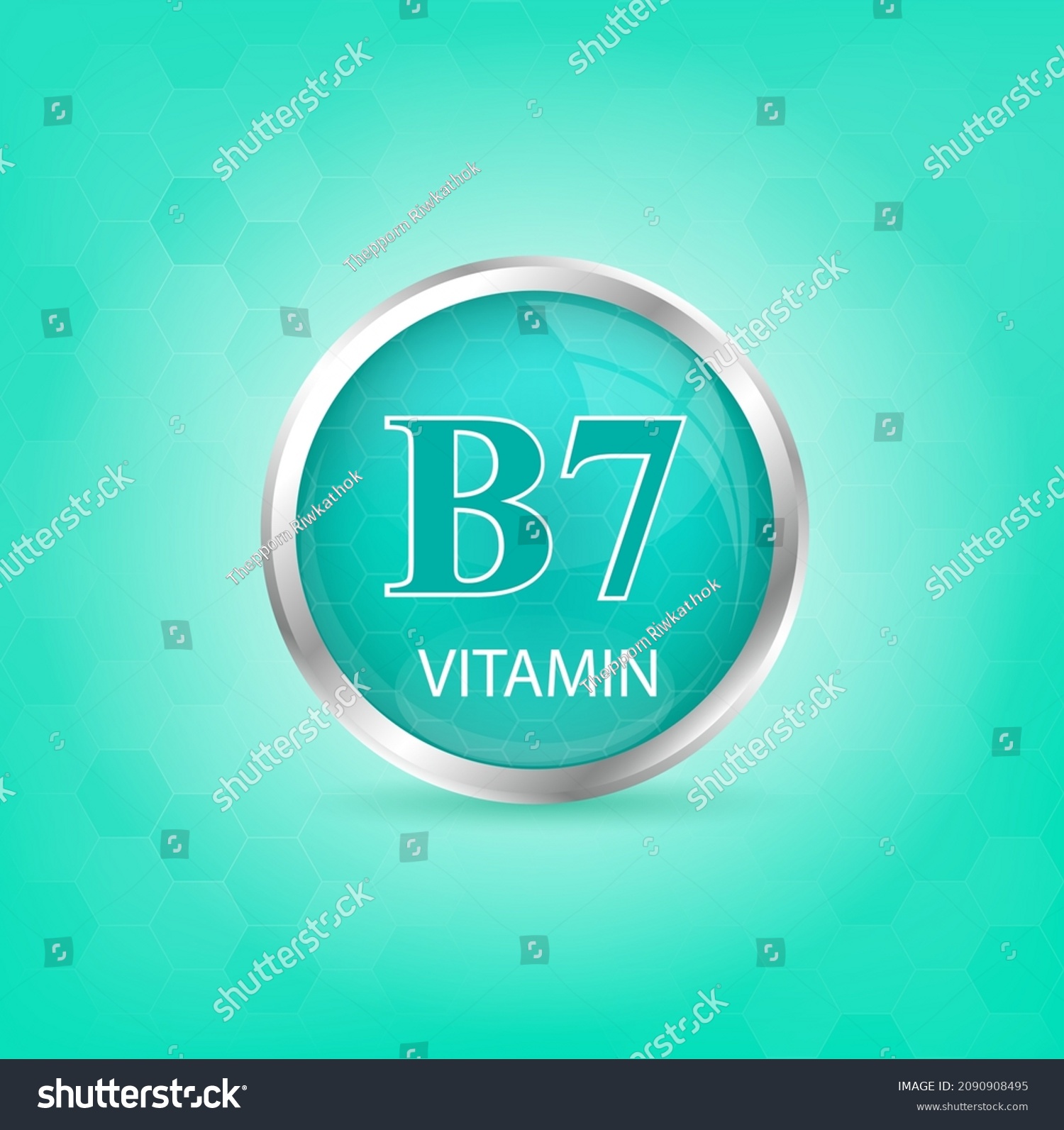 Vitamin B Icon Structure Light Green Stock Vector Royalty Free