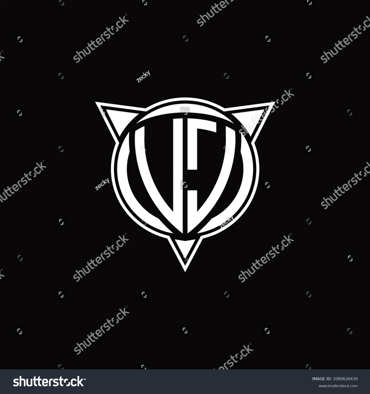 Vj Logo Monogram Isolated Circle Shape Stock Vector Royalty Free