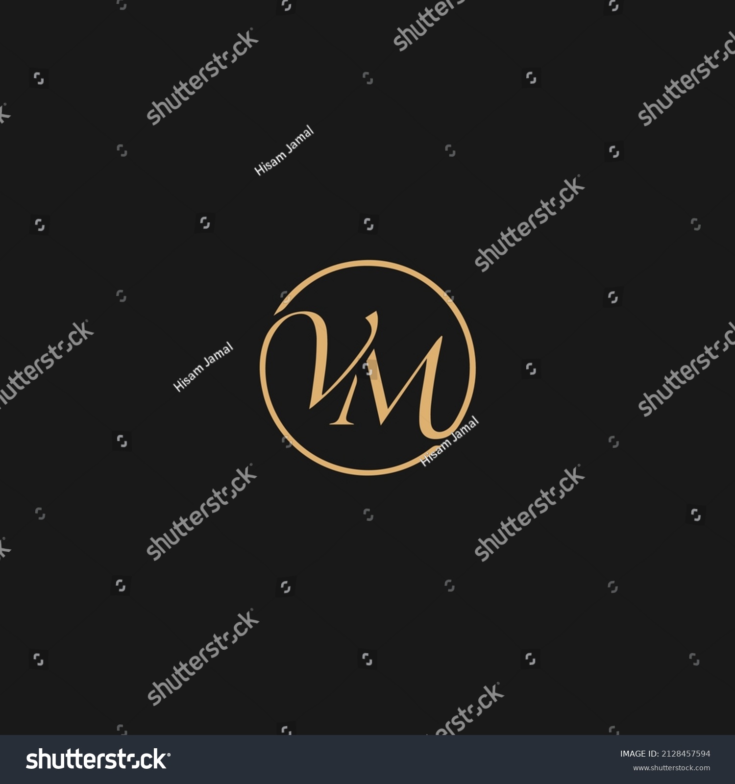 Vm Letter Logo Vector Vm Initial Stock Vector Royalty Free 2128457594