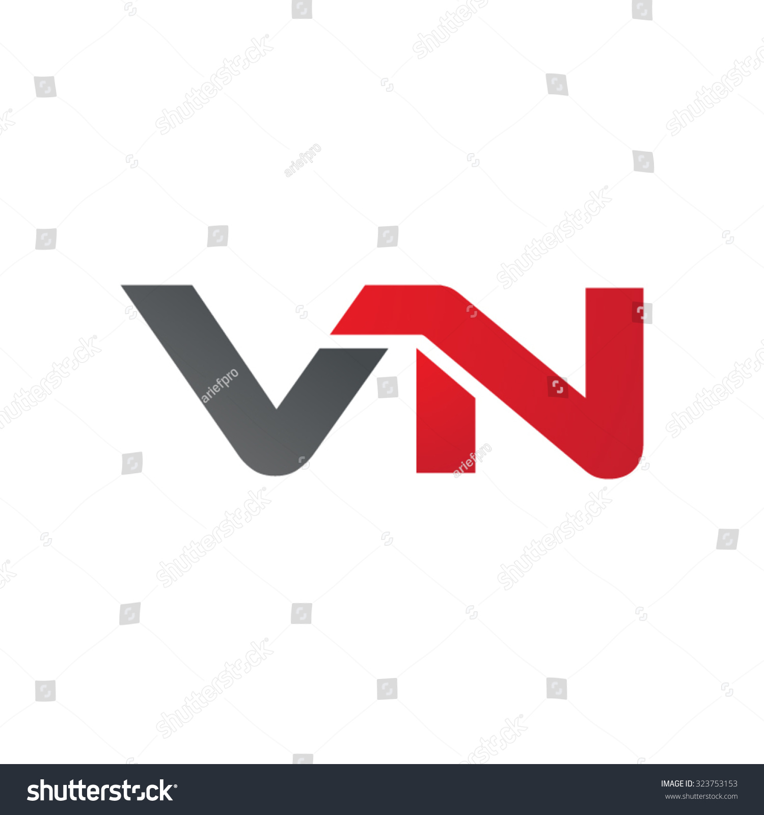 Vn Company Linked Letter Logo Stock Vector Illustration 323753153