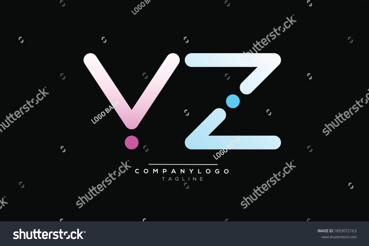 Vz Icon Monogram Letter Text Alphabet Stock Vector Royalty Free