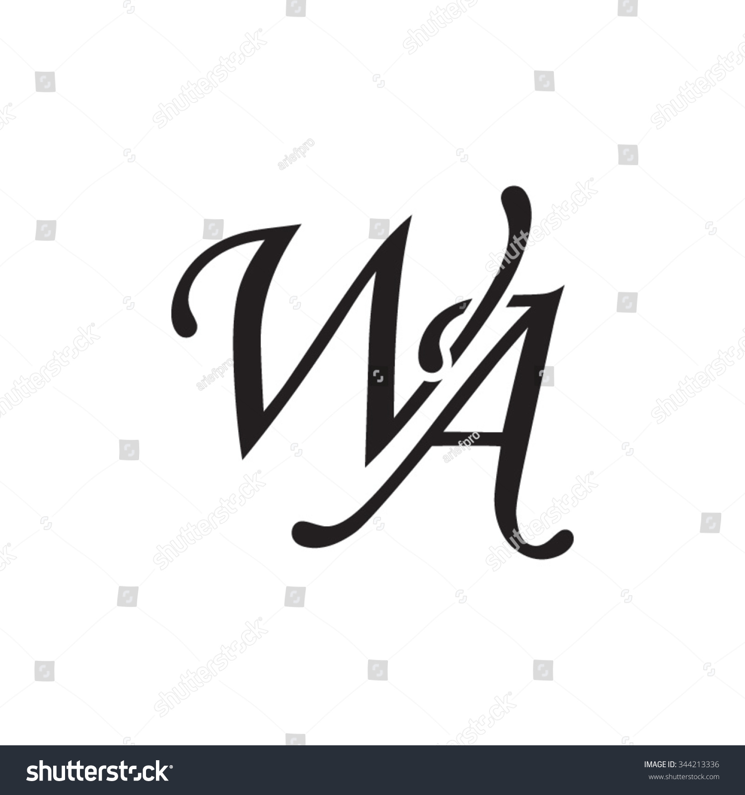 Wa Initial Monogram Logo Stock Vector Illustration 344213336 : Shutterstock