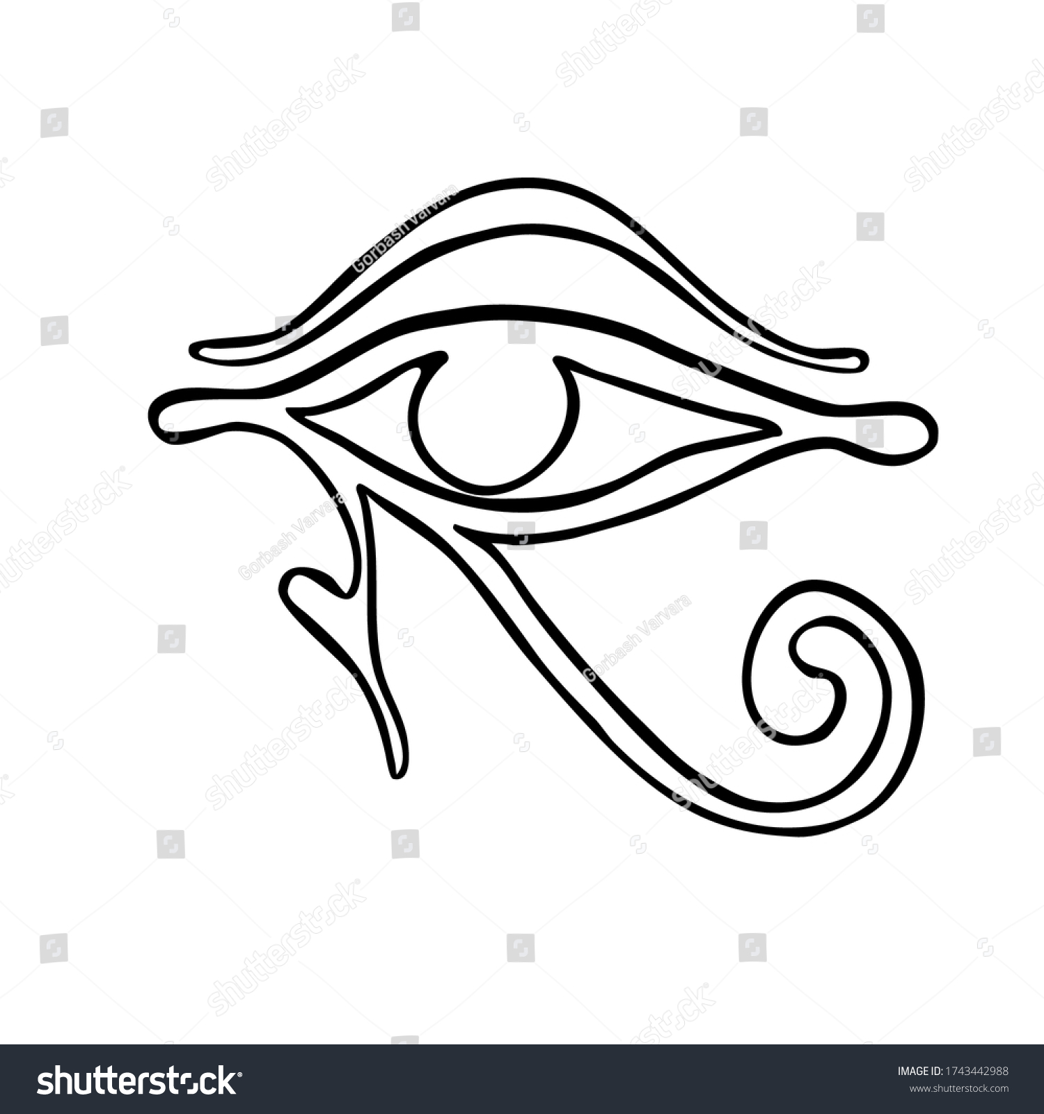 Wadjet Ancient Egyptian Symbol Protection Royal Stock Vector Royalty