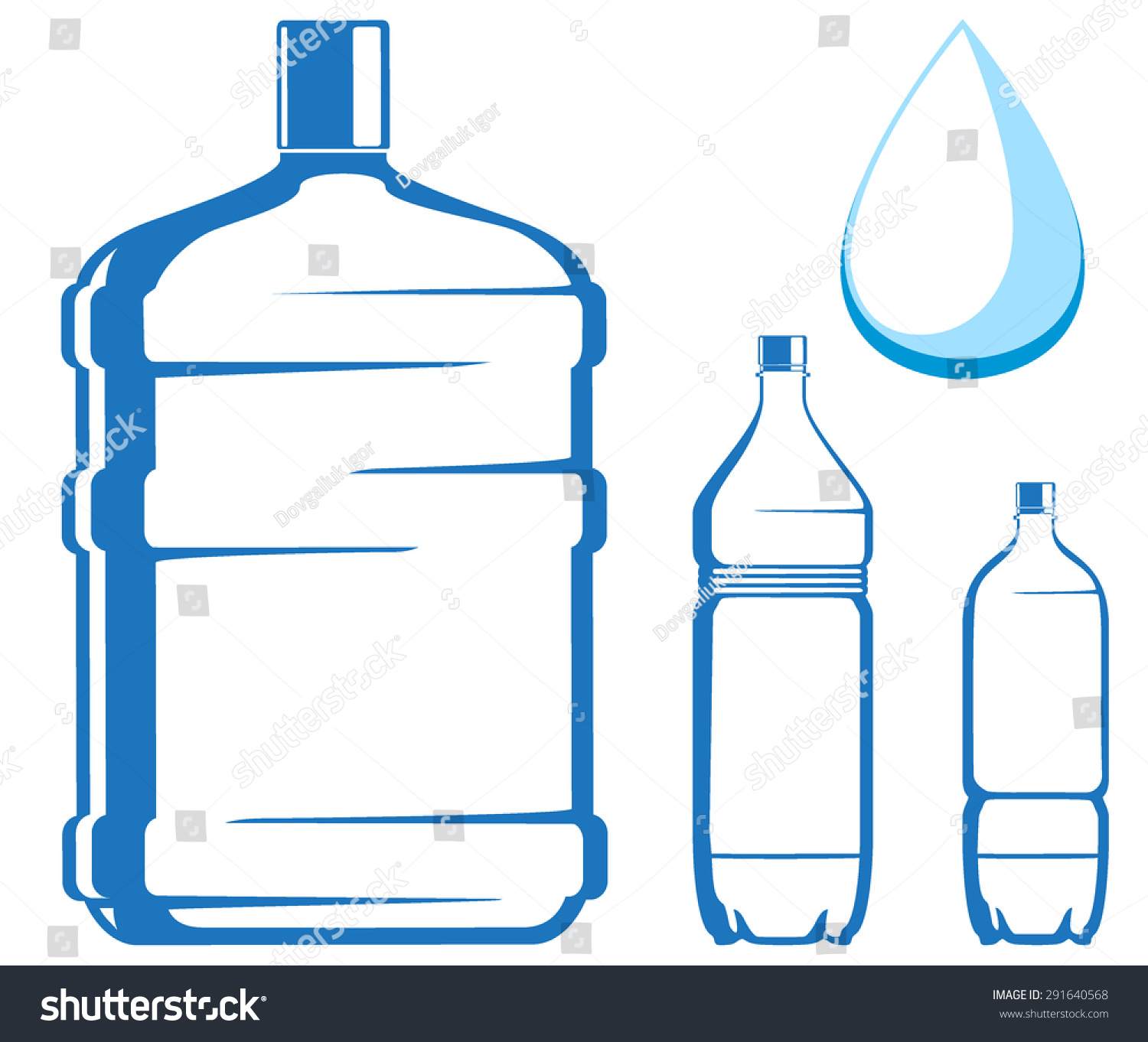 Water Bottles. Vector Illustration - 291640568 : Shutterstock