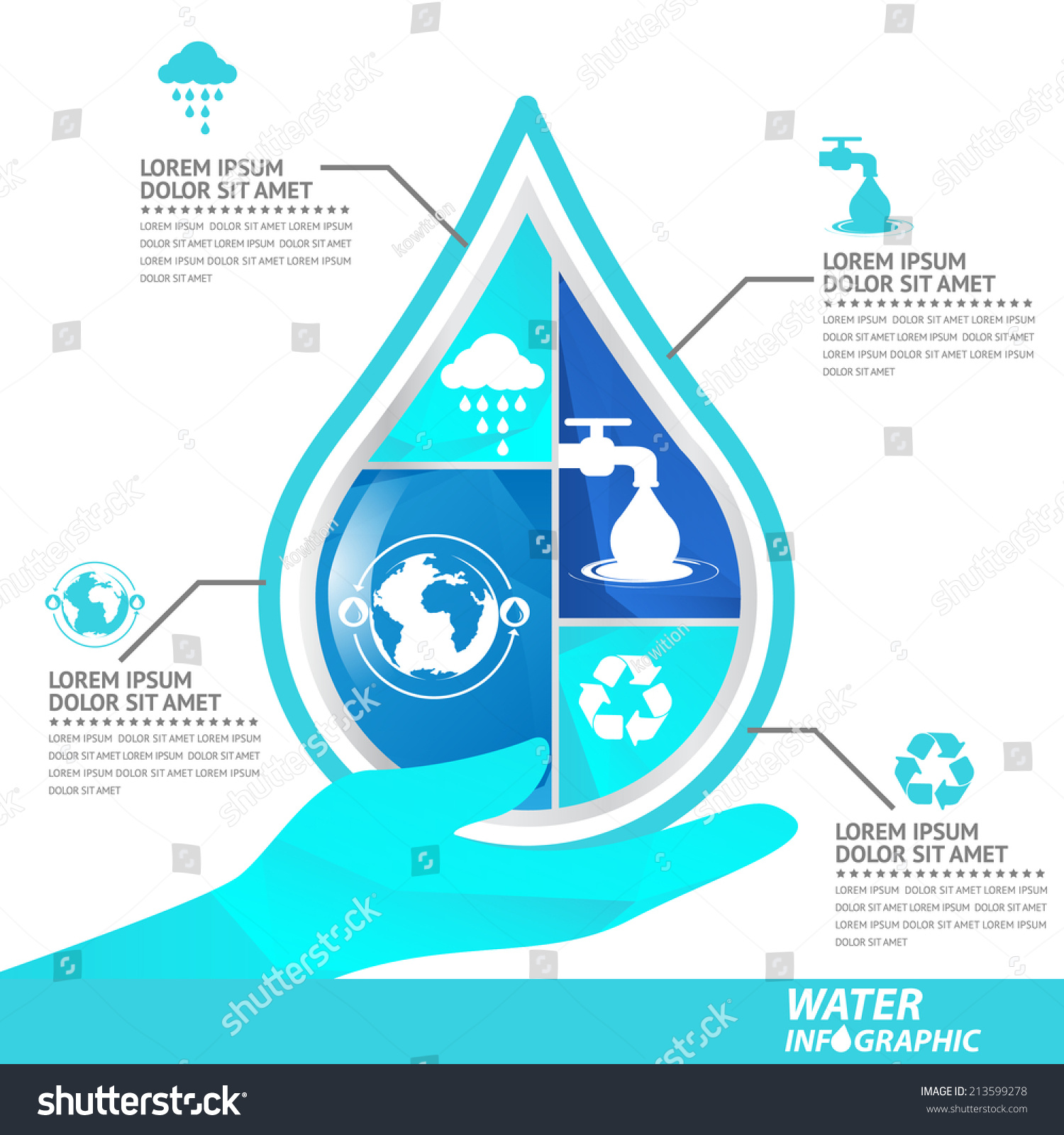 Water Infographics Stock Vector Illustration 213599278 Shutterstock