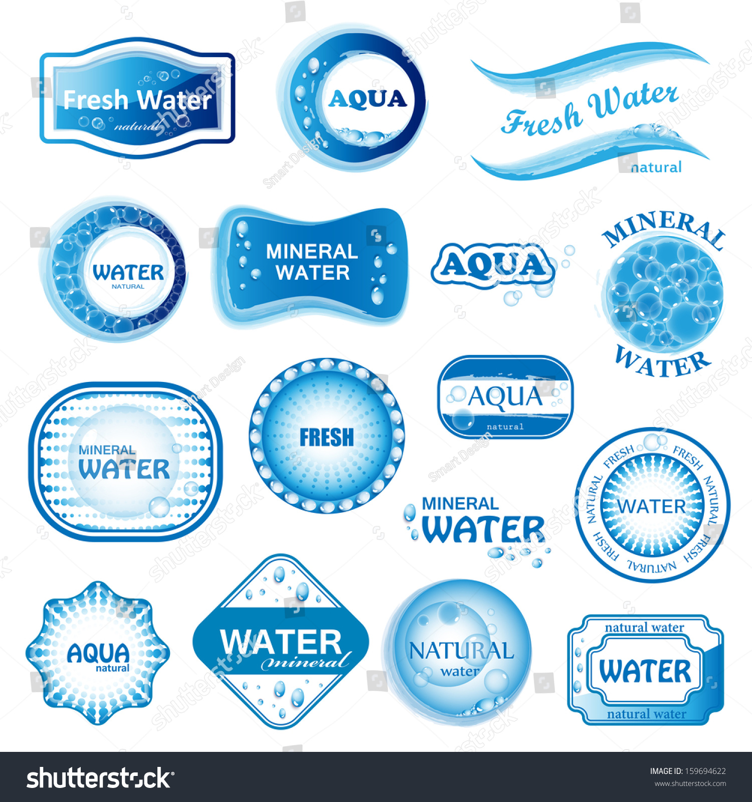 Water Label Vector Free Download