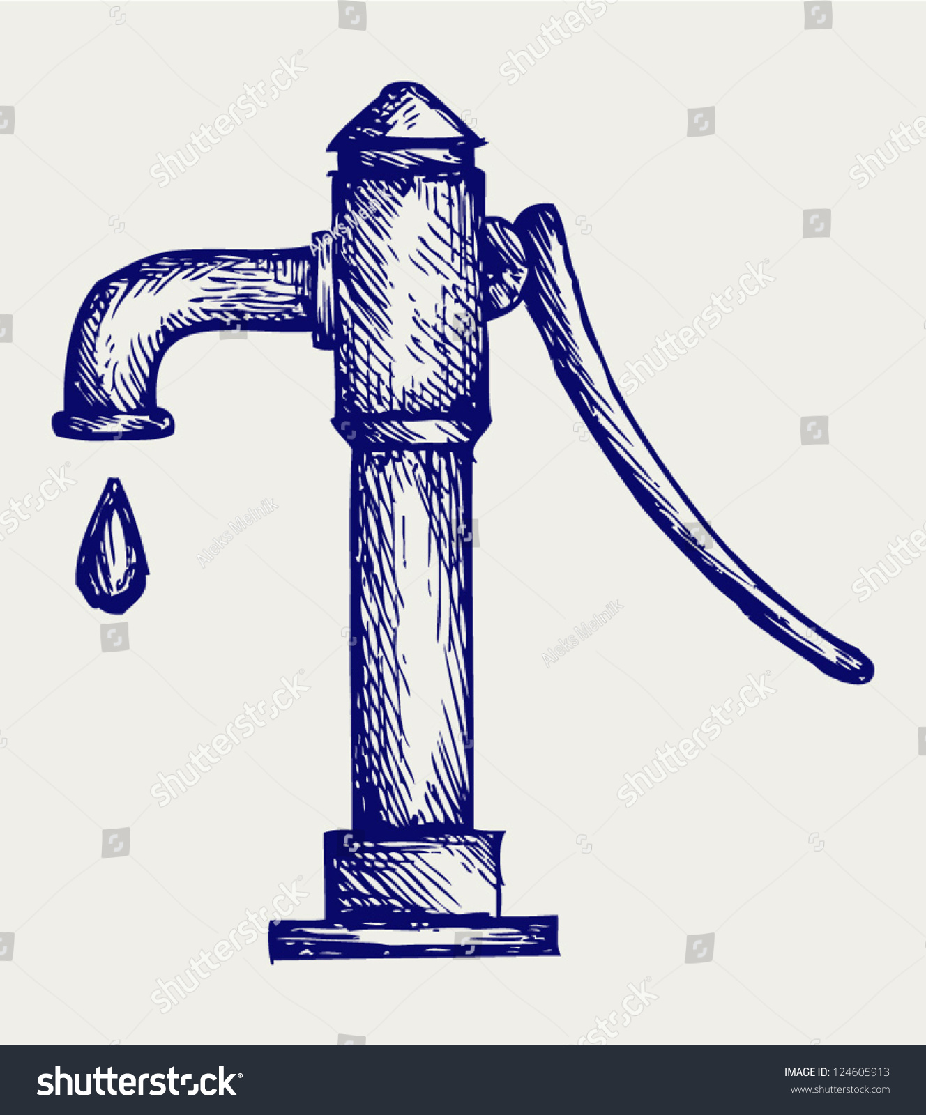 Water Pump. Doodle Style Stock Vector Illustration 124605913 Shutterstock