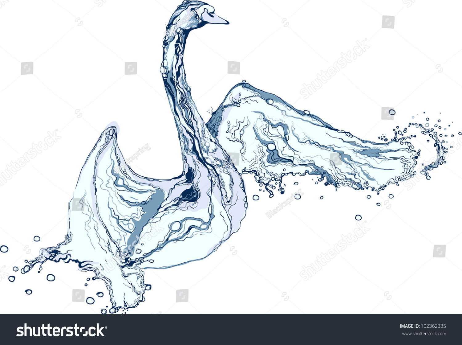 Water Splash Swan Stock Vector Illustration 102362335 Shutterstock 