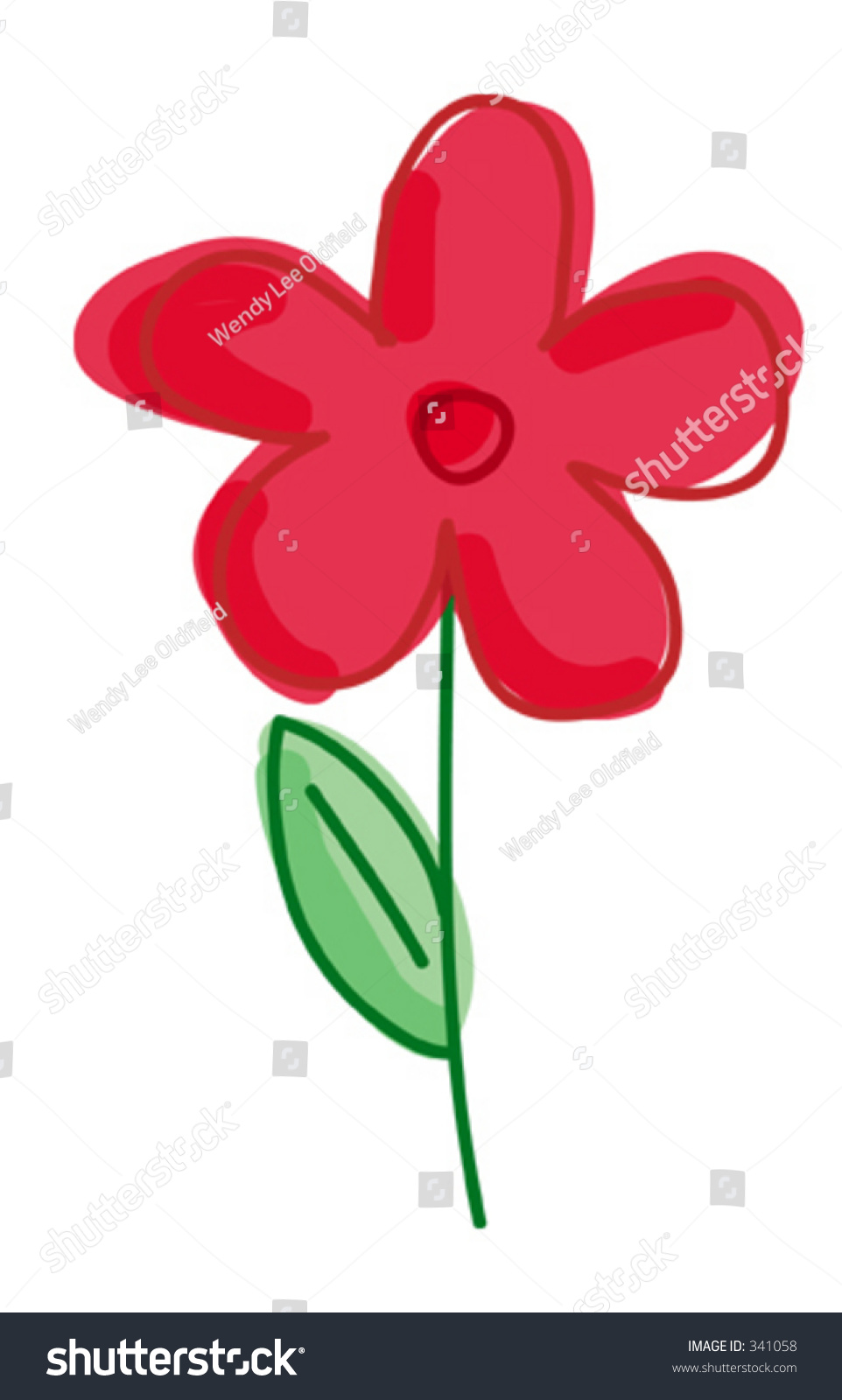 Watercolor Flower Stock Vector Illustration 341058 : Shutterstock