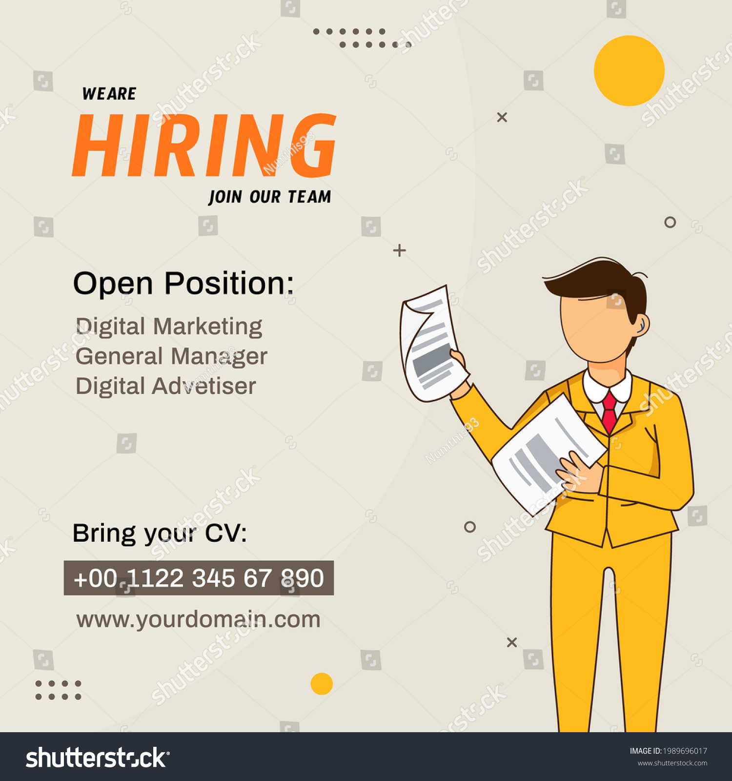 We Hiring Join Our Team Poster Stock Vector Royalty Free 1989696017