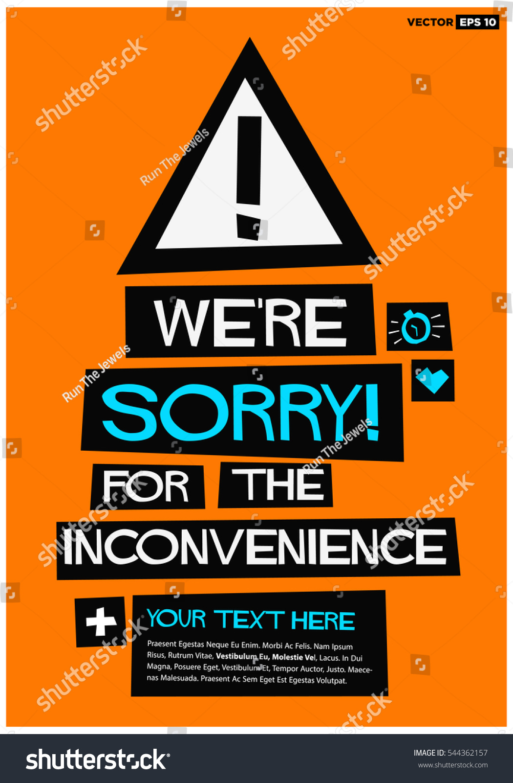 Were Sorry Inconvenience Flat Style Vector Stock Vector Royalty Free